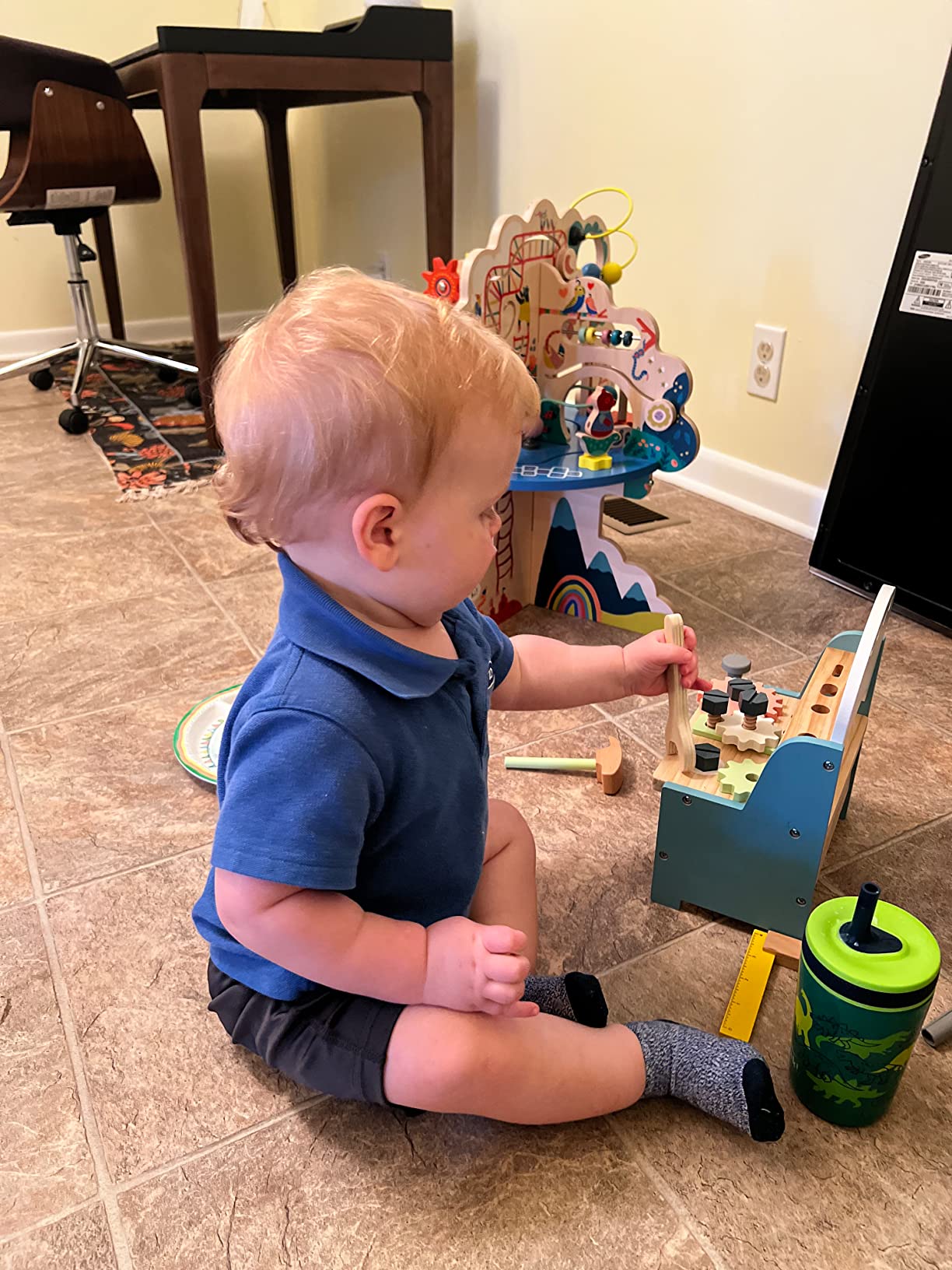 ROBUD Mini Wooden Play Tool Workbench Set for Kids Toddlers - Montessori Toys for 3 4 5 Years Old Boys Girls customer photo 2