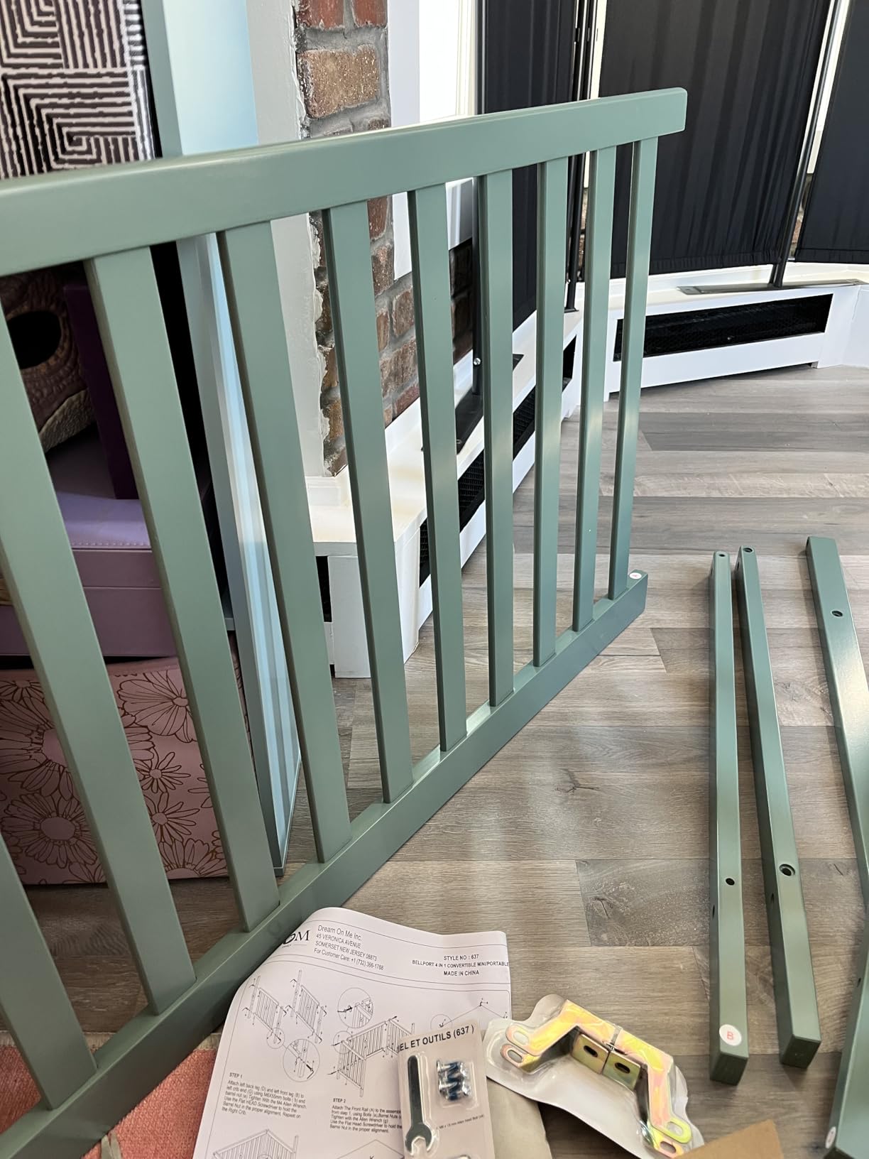 Dream On Me Bellport 4 in 1 Convertible Mini/Portable Crib In White, Non-Toxic Finish, Made of Sustainable New Zealand Pinewood, With 3 Mattress Height Settings customer photo 2