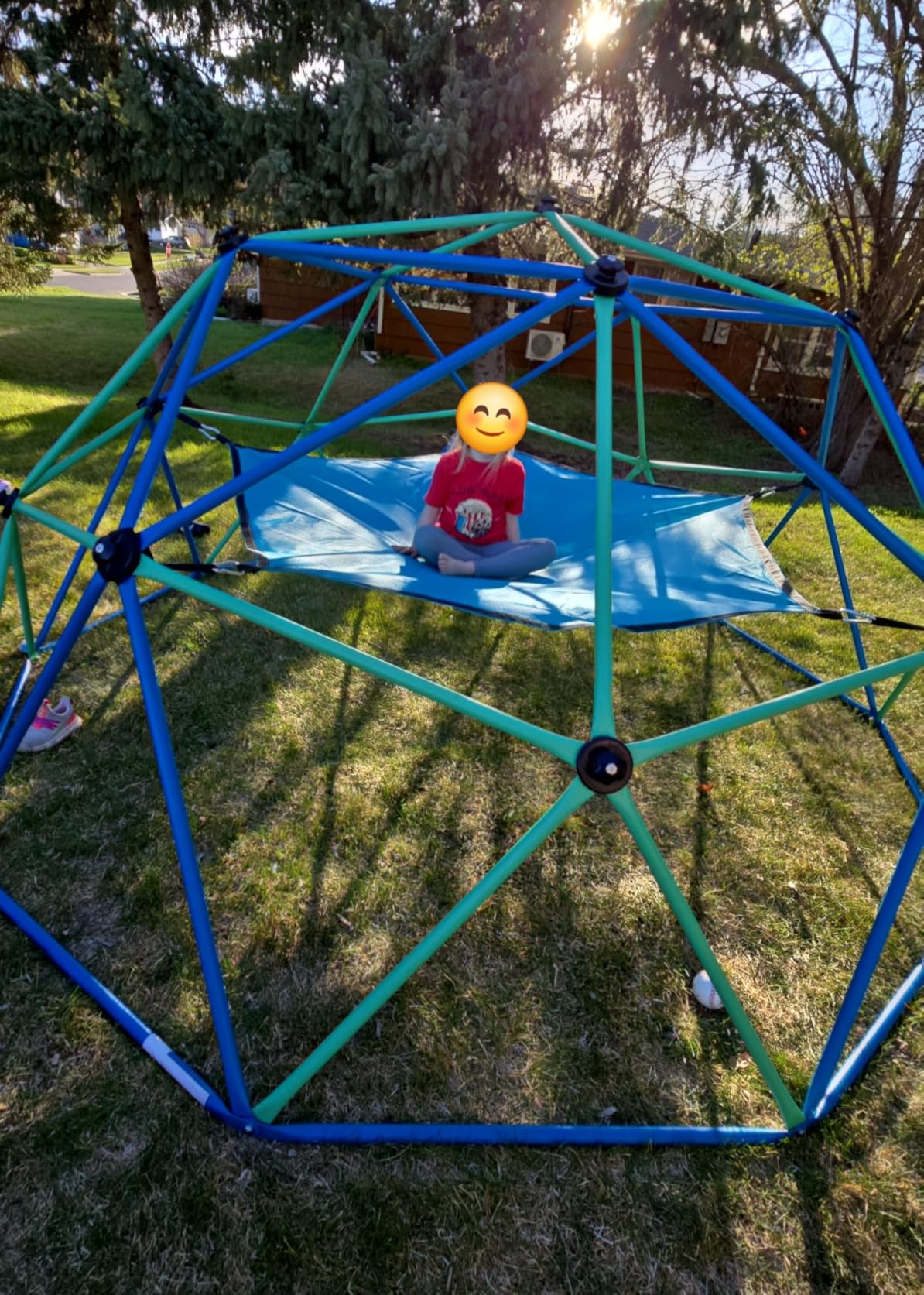 Zupapa 10FT Climbing Dome, Outdoor Jungle Gym for Kids with Climbing Grip - Geometric Dome Climber Supports 1000LBS Outdoor Playset and Easy Assembly Outdoor Play Equipment for Kids (Green, 10FT) customer photo 1