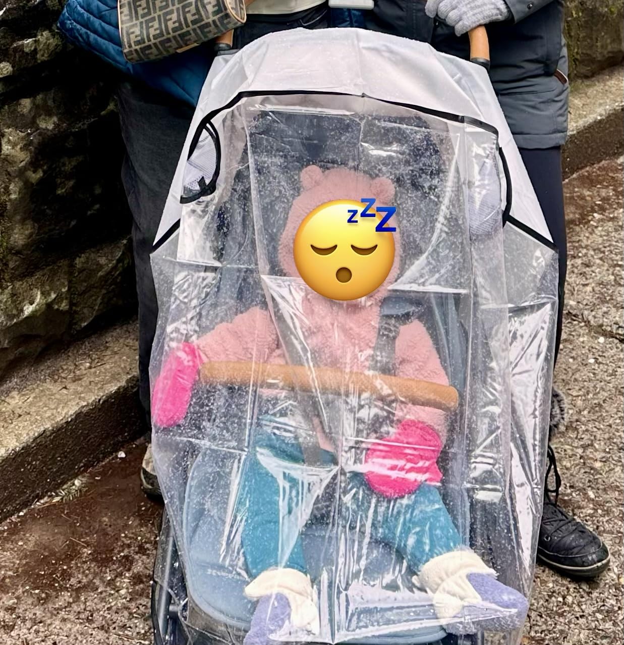 Clear Stroller Rain Cover, Universal Travel Weather Shield Breathable Baby Stroller Rain Cover for Windproof, Waterproof, Protect from Sun Dust Snow customer photo 1