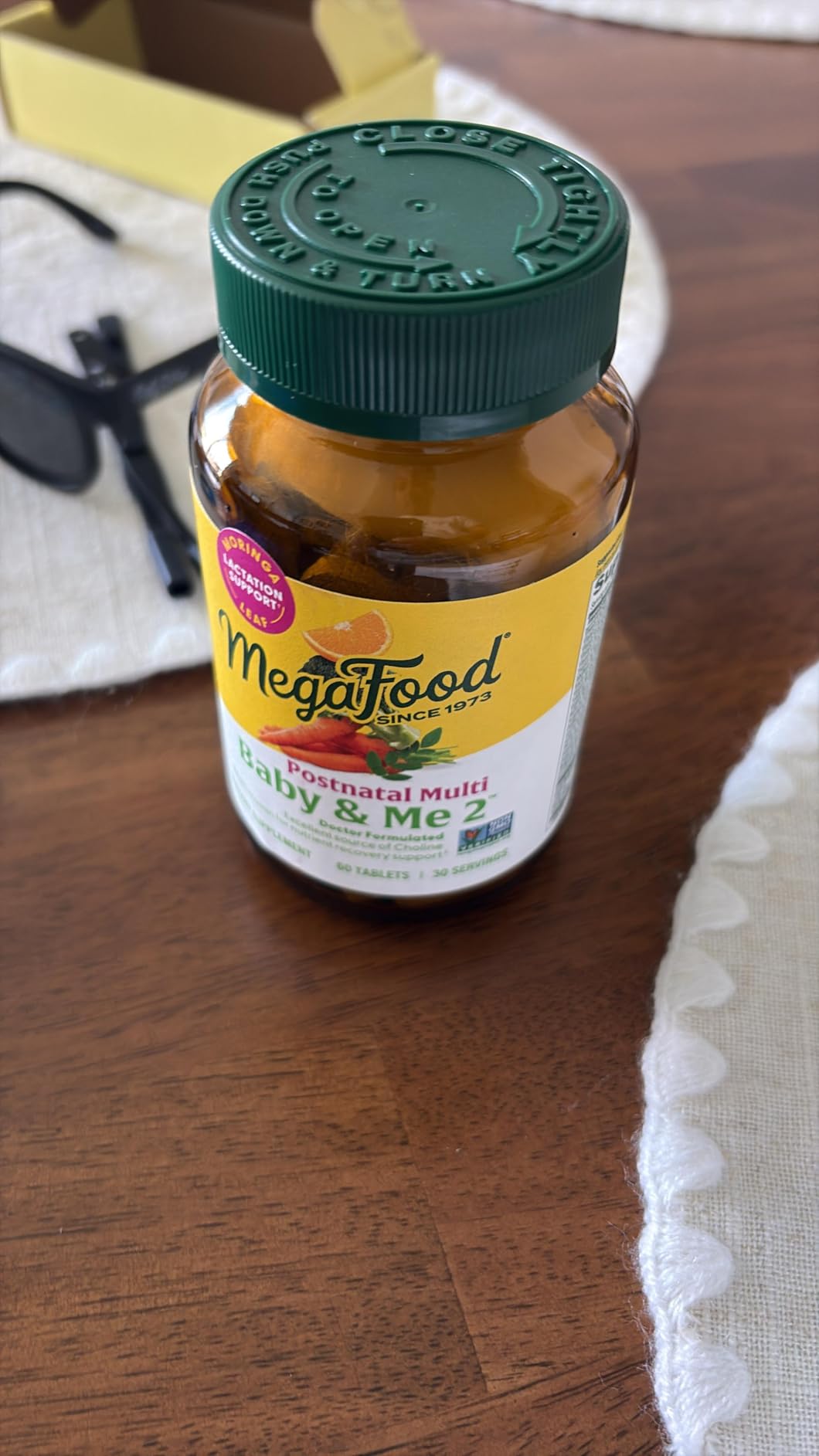 MegaFood Baby & Me 2 Postnatal Vitamins for Women Breastfeeding with Folate (Folic Acid Natural Form), Choline, Iodine, Vitamin D, Moringa Leaf and More - 60 Tabs (30 Servings) customer photo 1