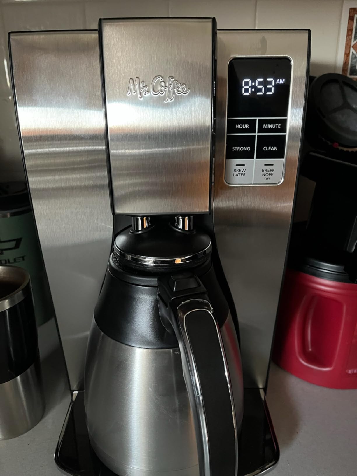 Mr. Coffee 10-Cup Programmable Coffee Maker, Insulated Thermal Carafe, Brew Strength Selection, Brew Now or Later, Stainless Steel customer photo 1