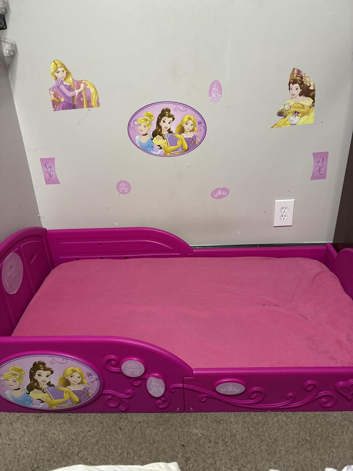 Delta Children - Disney Princess Plastic Sleep and Play Toddler Bed with Canopy, Pink customer photo 1
