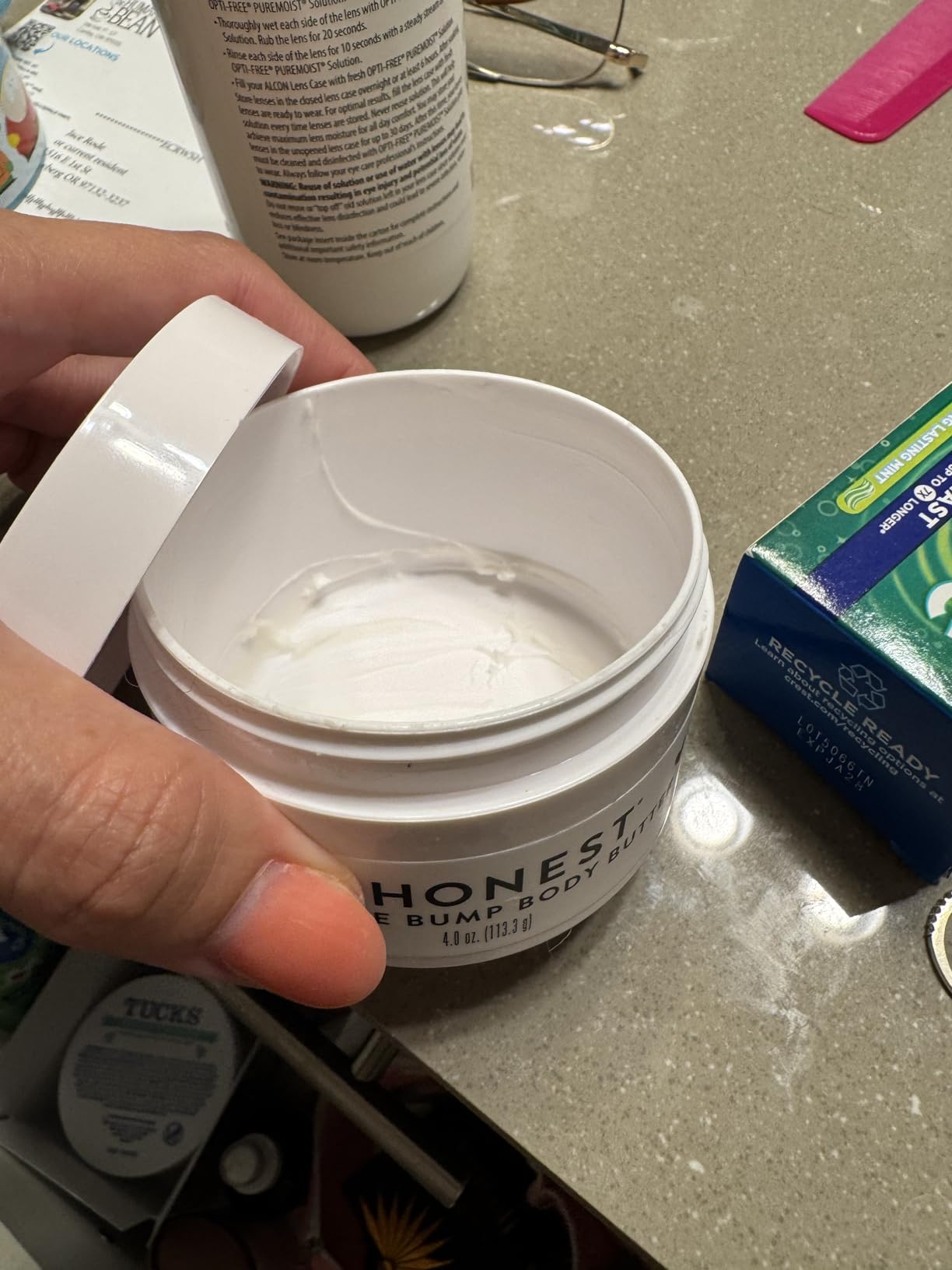 The Honest Company Mama Rock Bump Body Butter Moisturizing Stretch Mark Cream, Shea Avocado Oil, Vitamin E, Hypoallergenic and Dermatologist Tested, 4 oz customer photo 1
