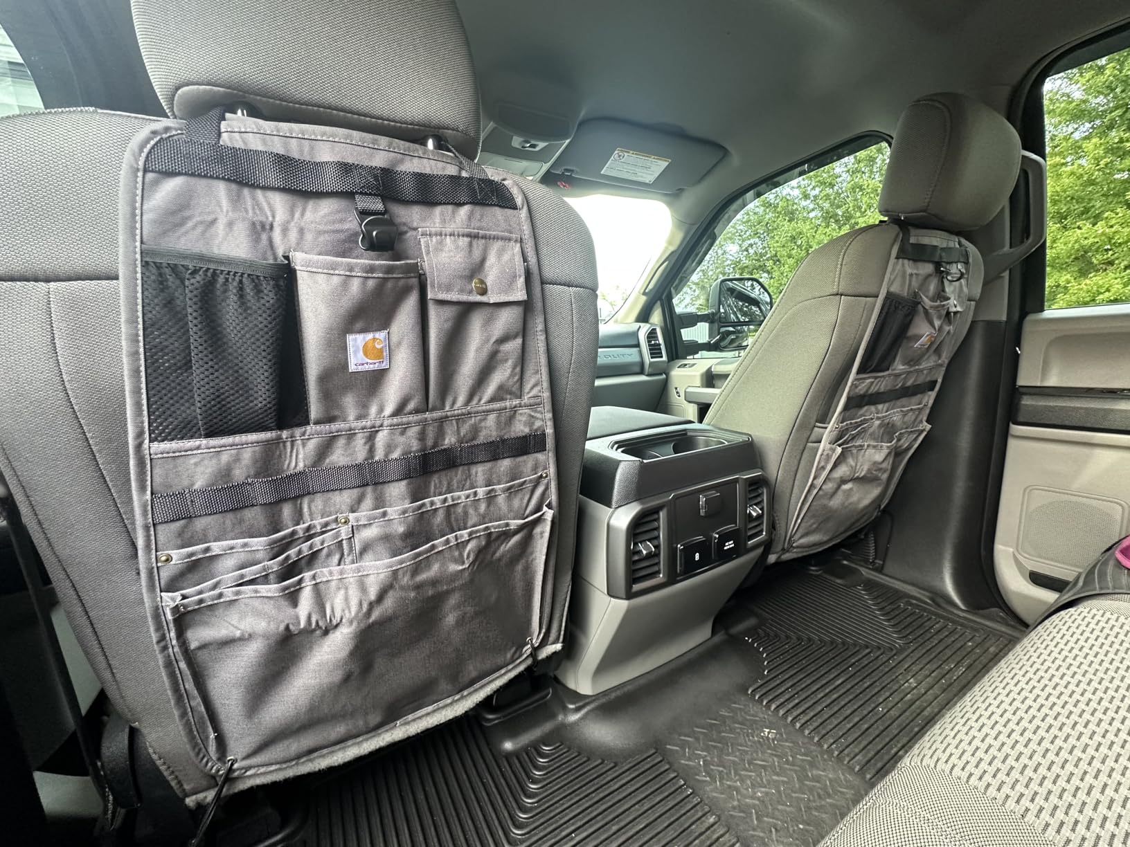 Carhartt Universal Nylon Duck Automotive Seat Back Organizer, Organization for Work and Kids, Black customer photo 1