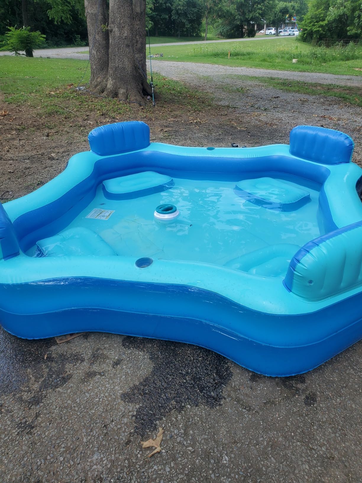 Doukedge Family Swimming Pool, Inflatable Large Swim Center with 4 Built-in Seats - 90