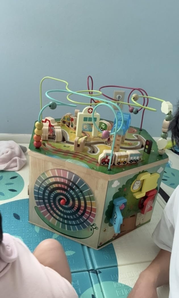 Battat - Wooden Activity Cube - City - Themed Activity Center - Educational Toys - Wooden Toys for Toddlers and Kids - 1 Year + customer photo 1