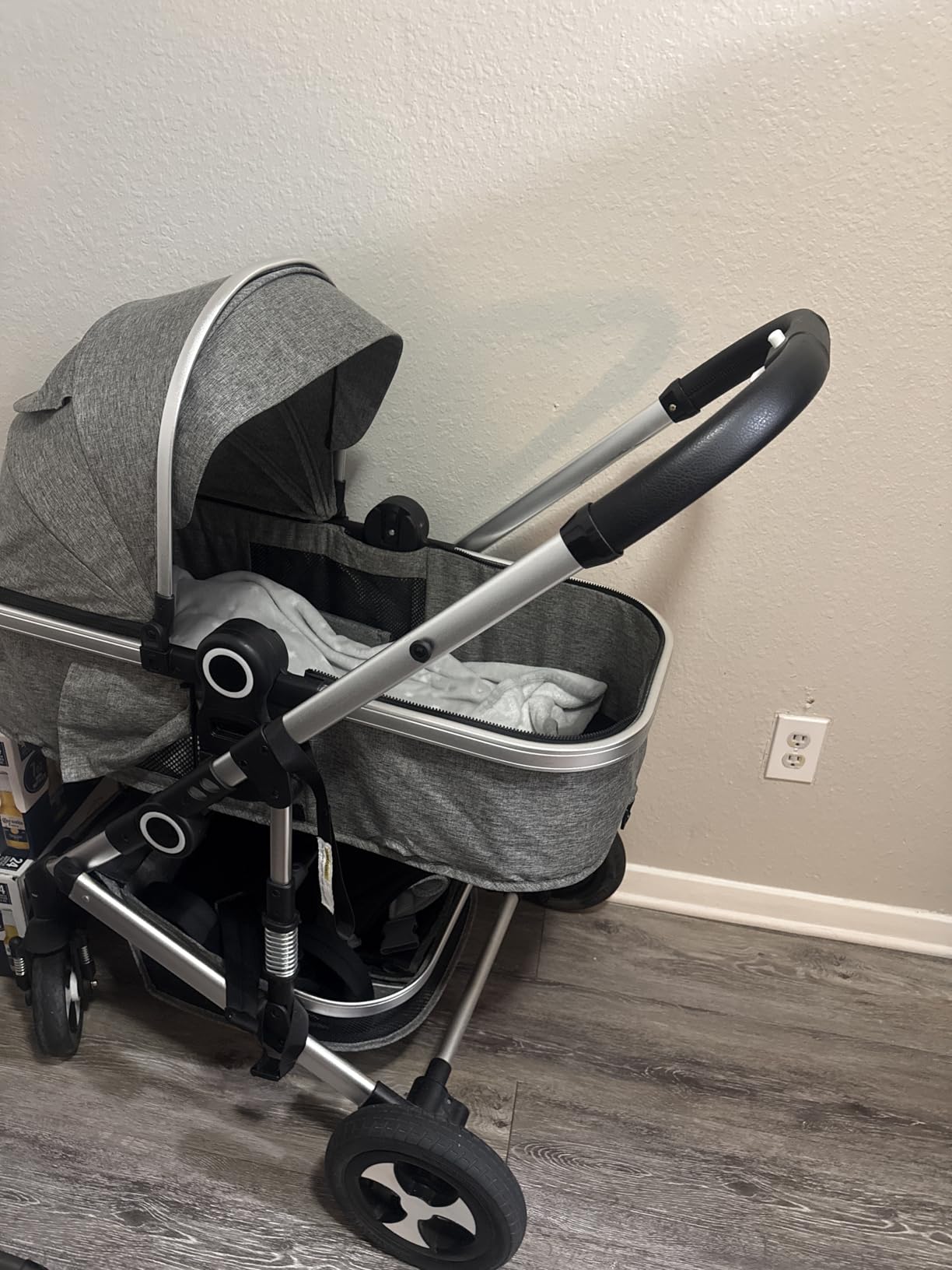 Kinder King 2 in 1 Convertible Baby Stroller, Folding High Landscape Infant Carriage, Newborn Reversible Pram, Diaper Bag, Anti-Shock Toddler Pushchair Stroller, Dark Grey customer photo 1