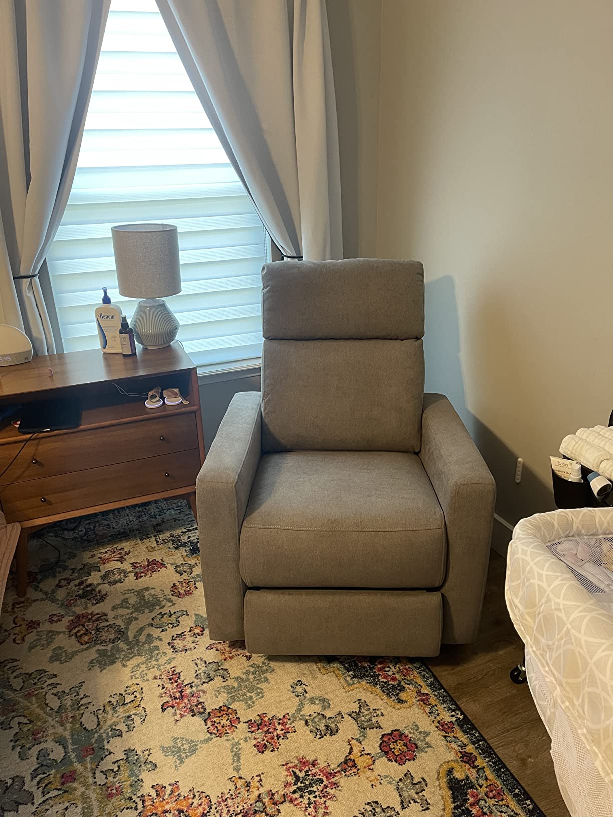 Nurture& The Glider Premium Power Recliner Nursery Glider Chair with Adjustable Head Support | Designed with a Thoughtful Combination of Function and Comfort | Built-in USB Charger (Ivory) customer photo 1