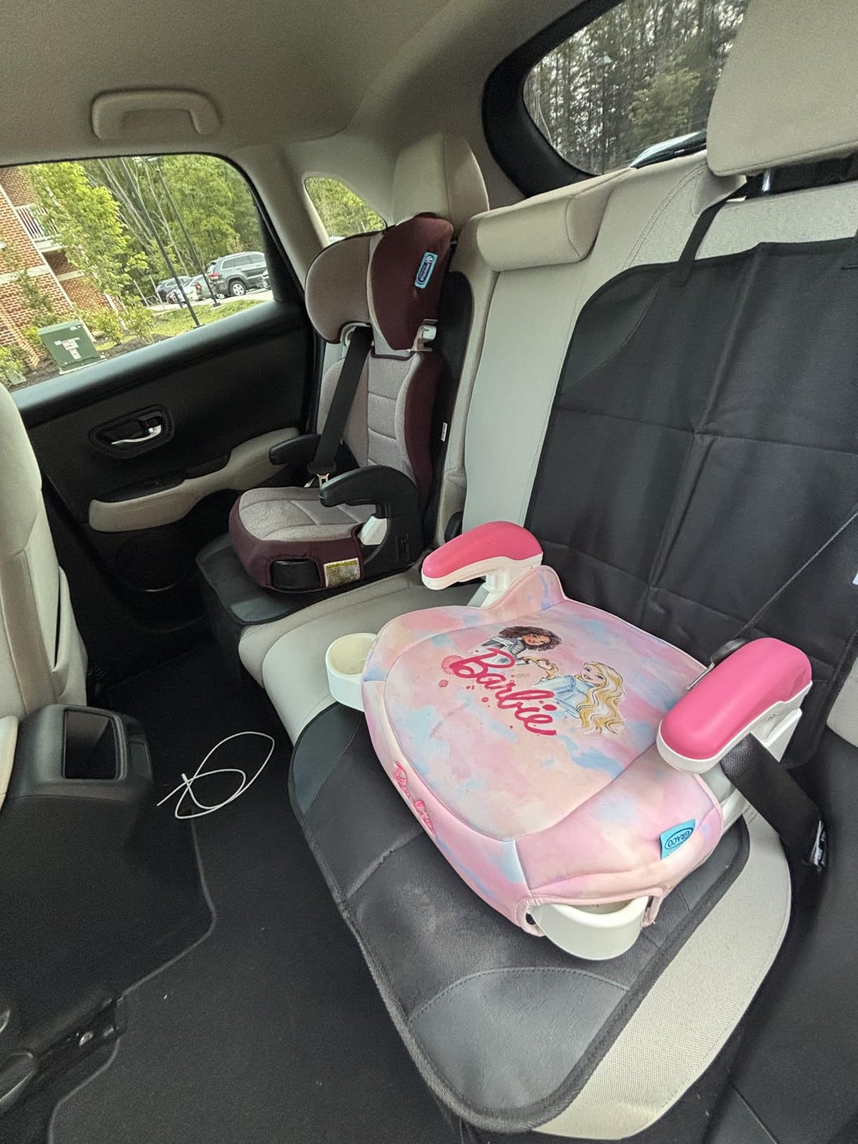 Meolsaek Car Seat Protector for Child Car Seat, Durable 600D Fabric Waterproof Car Seat Cover with Thick Pad Non-Slip Backing, No Imprints (Black 1pc) customer photo 1