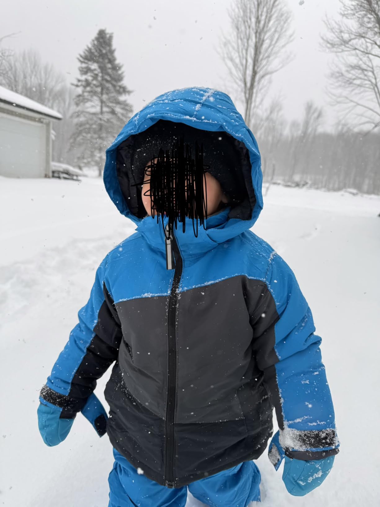 Arctic Quest Boys' Bib Snow Pants and Ski Jacket Water-Resistant Snowsuit For Kids Winter Hooded Jacket, Ocean, 18M customer photo 2