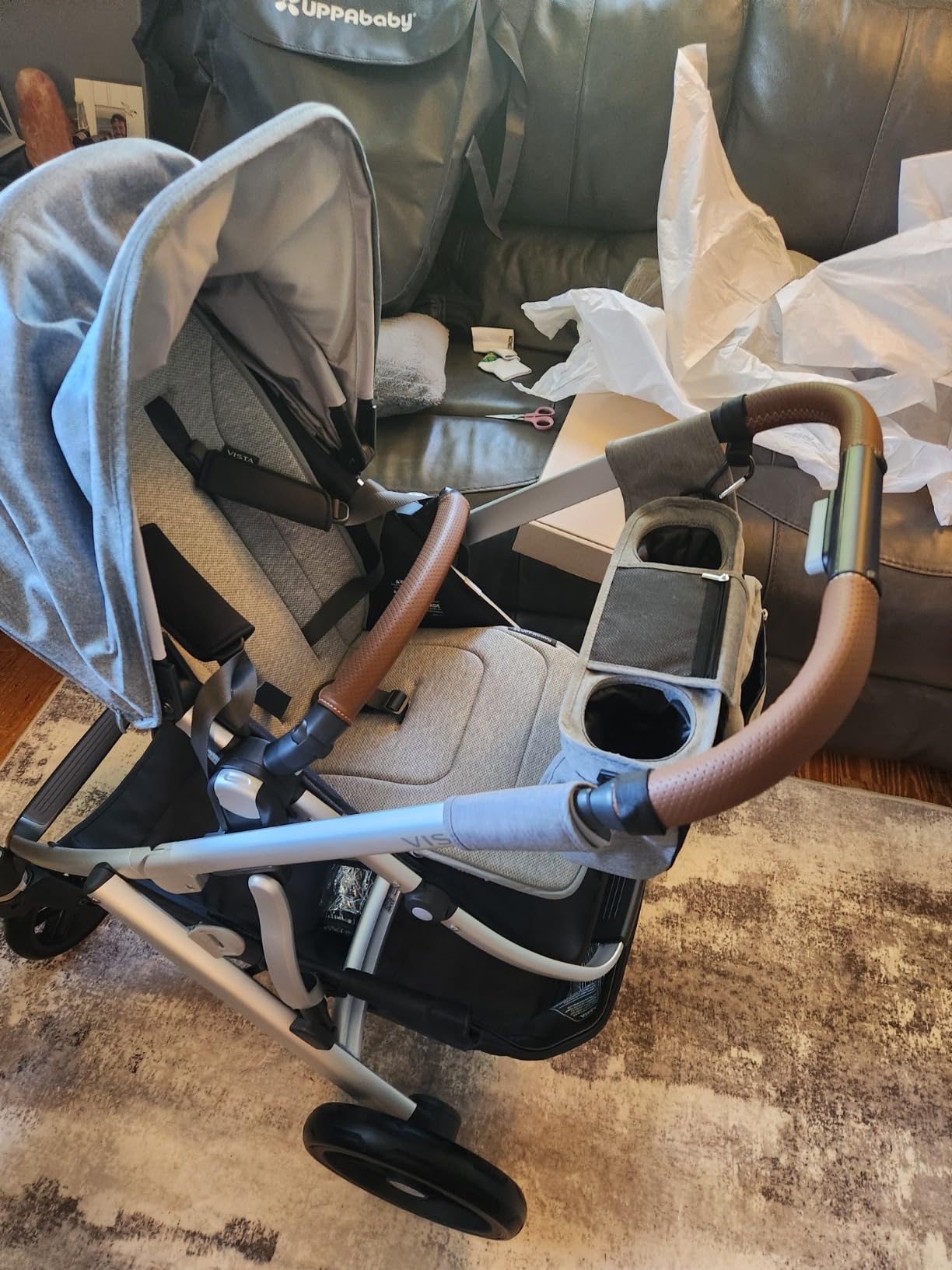 UPPAbaby Reversible Seat Liner/Water-Resistant and Comfortable/Easy Stroller Attachment/Reed (Charcoal Denim/Cozy Knit) customer photo 2