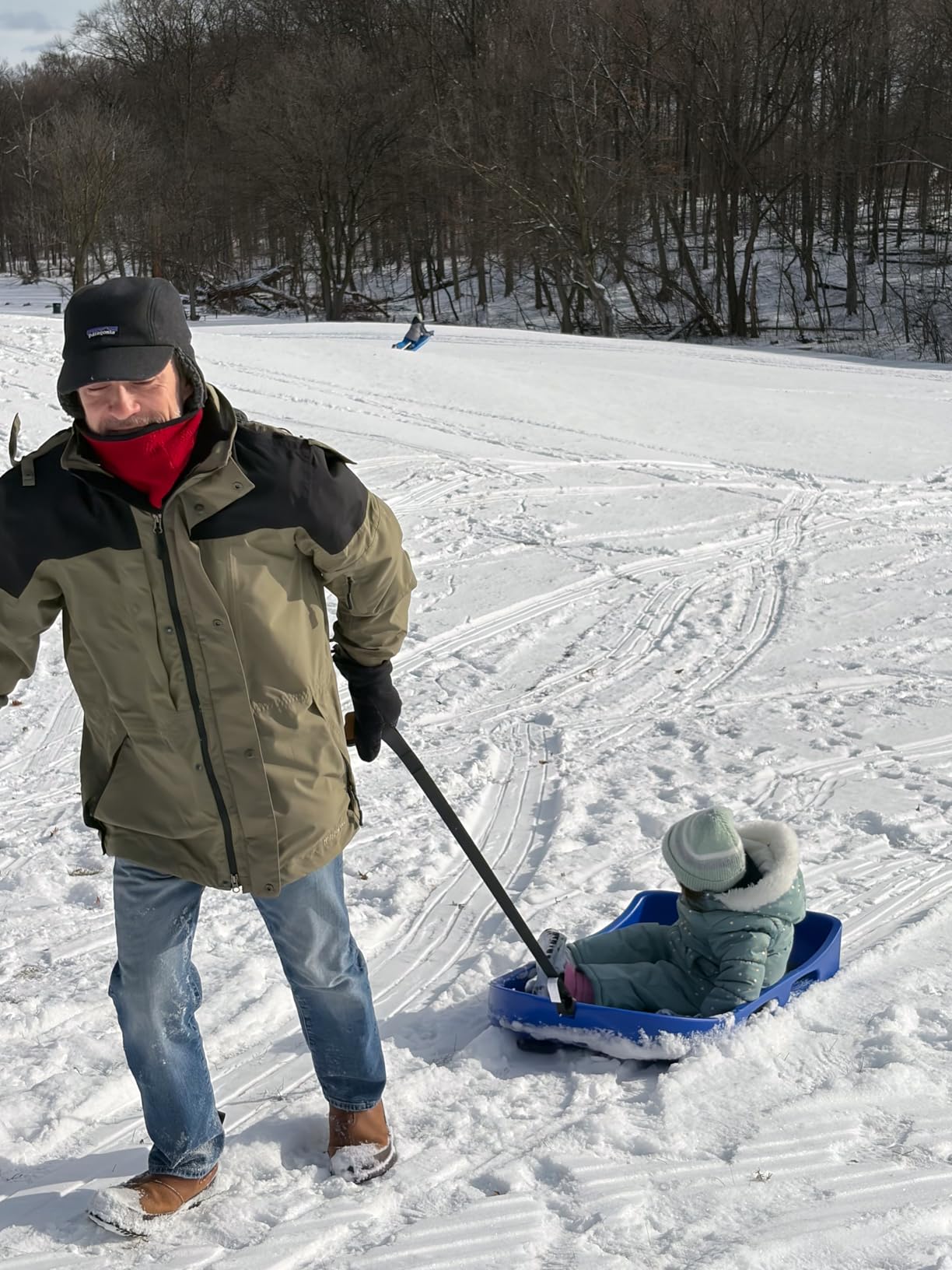 GoSports 2 Person Premium Snow Sled - Double Walled Construction, Pull Strap and Padded Seat customer photo 1