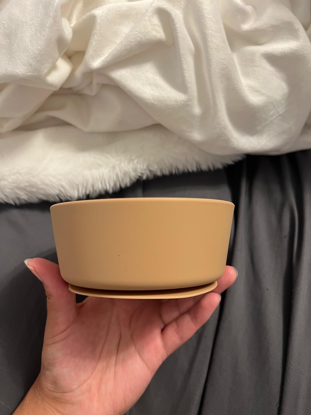 mushie Silicone Suction Bowl | BPA-Free Non-Slip Design (Ivory) customer photo 2