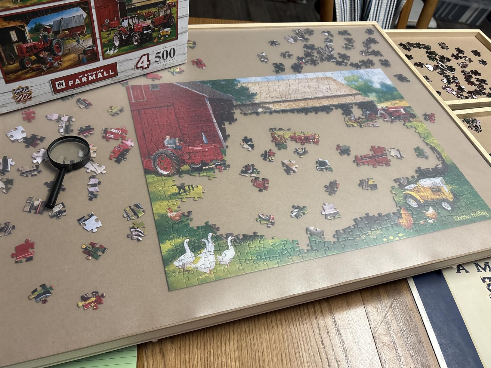 PlayVibe 1000 Piece Puzzle Board with Drawers and Cover - Portable Wooden Jigsaw Puzzle Tray with Drawers, Solve Station & Sturdy Table customer photo 1