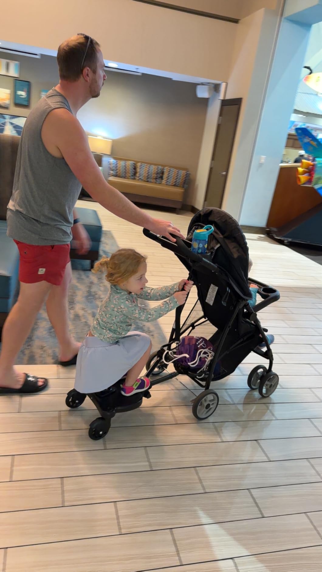 Universal Stroller Board with Detachable Seat, 2 in 1 Buggy Board Suitable for Most Brands of Strollers, Holds Children Up to 55 lbs customer photo 2