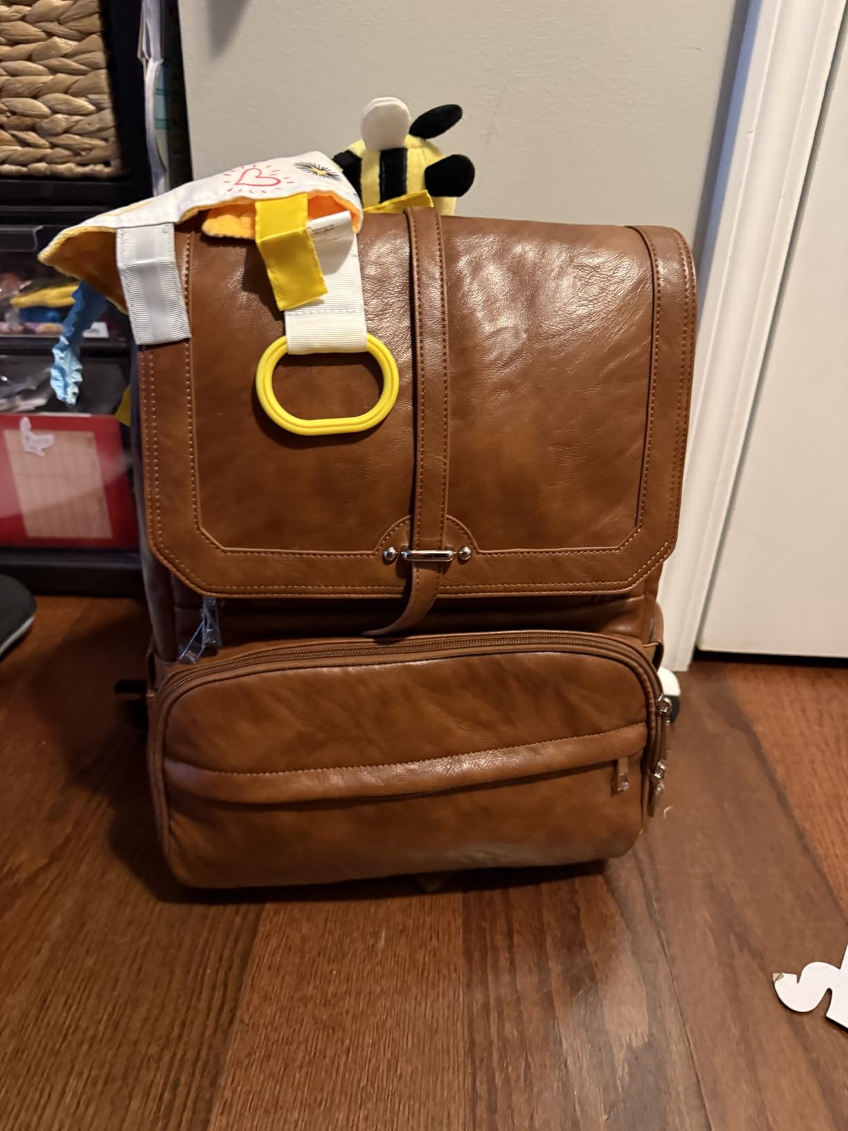 Citi Collective Navigator Saddle Brown Diaper Bag Backpack - Premium Vegan Leather- Compact Spacious Design With Insulated Pockets and Stroller Clips customer photo 1
