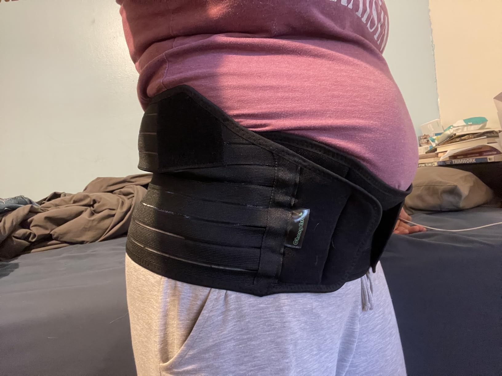 ChongErfei Maternity Belt, Pregnancy 3 in 1 Support Belt for Back/Pelvic/Hip Pain, Maternity Band Belly Support for Pregnancy Belly Support Band customer photo 1