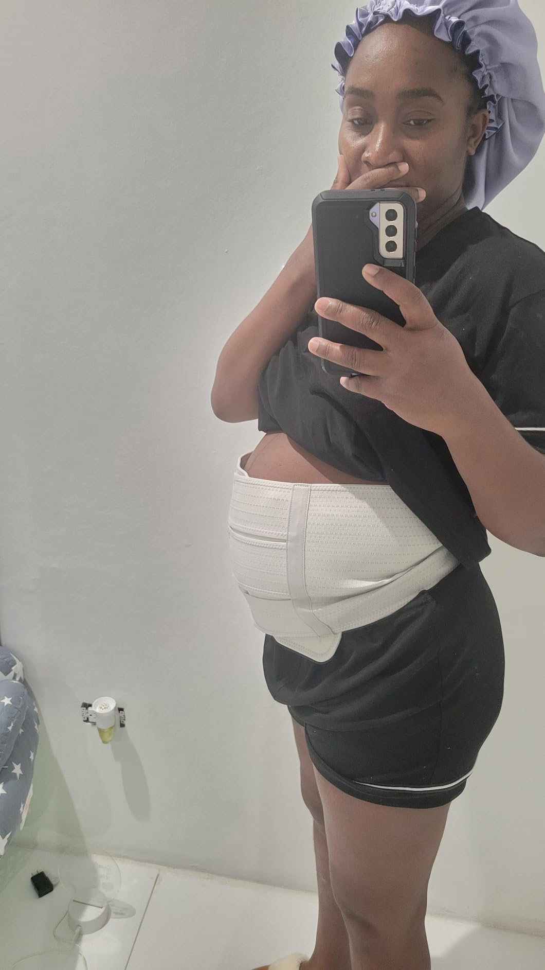 Frida Mom Belly Binder, Postpartum Essentials for Natural and C-Section Recovery, Adjustable Compression Wrap, 9