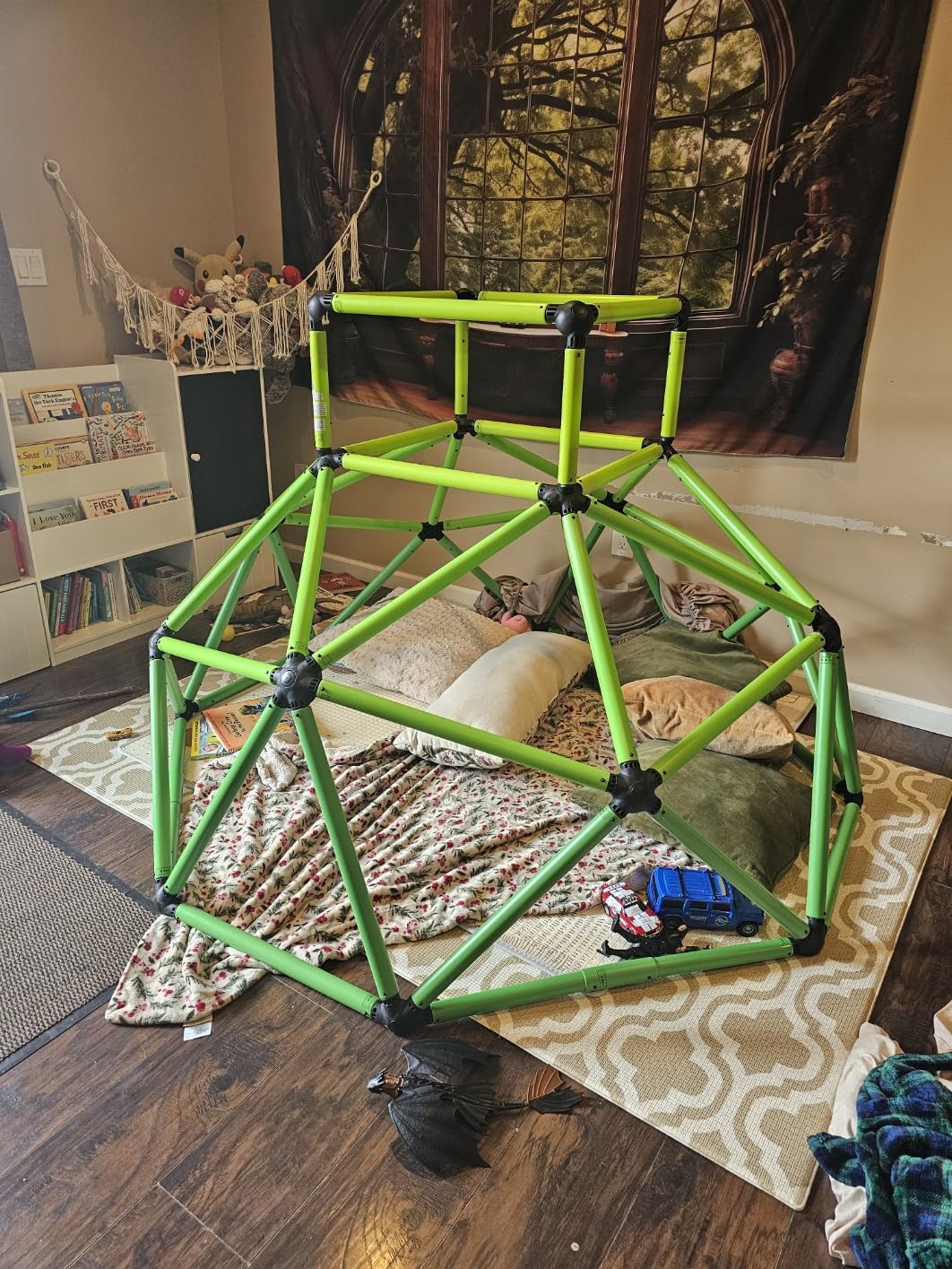 Eezy Peezy Mega Pyramid Monkey Bars Climbing Tower Active Outdoor Fun for Kids Ages 3 to 8 Years Old, Blue/Green customer photo 1