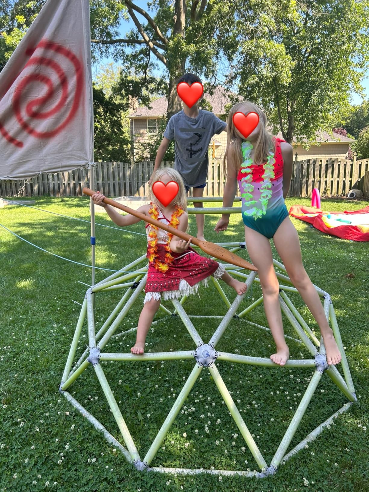 Eezy Peezy Mega Pyramid Monkey Bars Climbing Tower Active Outdoor Fun for Kids Ages 3 to 8 Years Old, Blue/Green customer photo 2