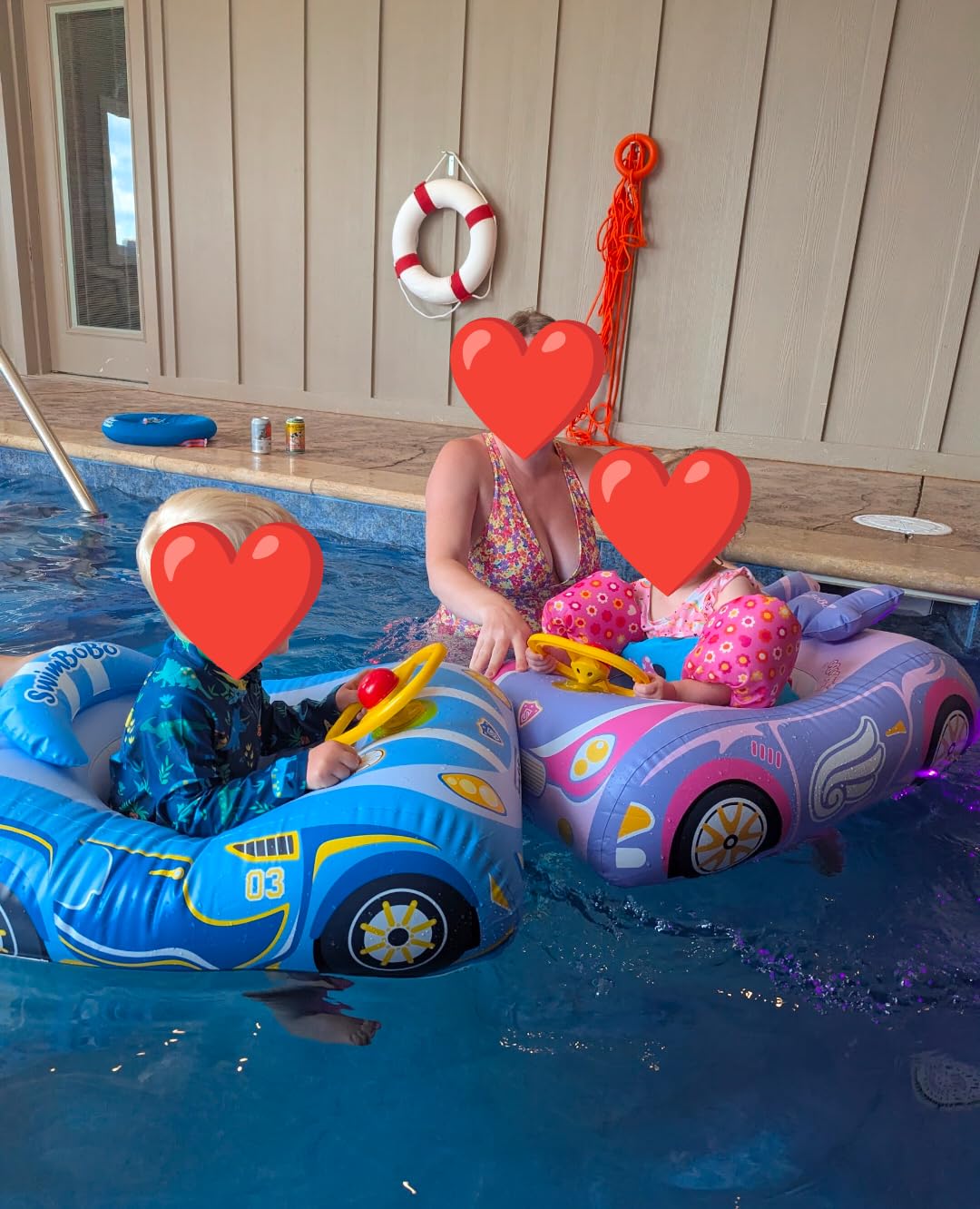 Swimbobo Toddler Pool Float with Seat Boat Inflatable Ride-on Car for Kids Outdoor Toys customer photo 1