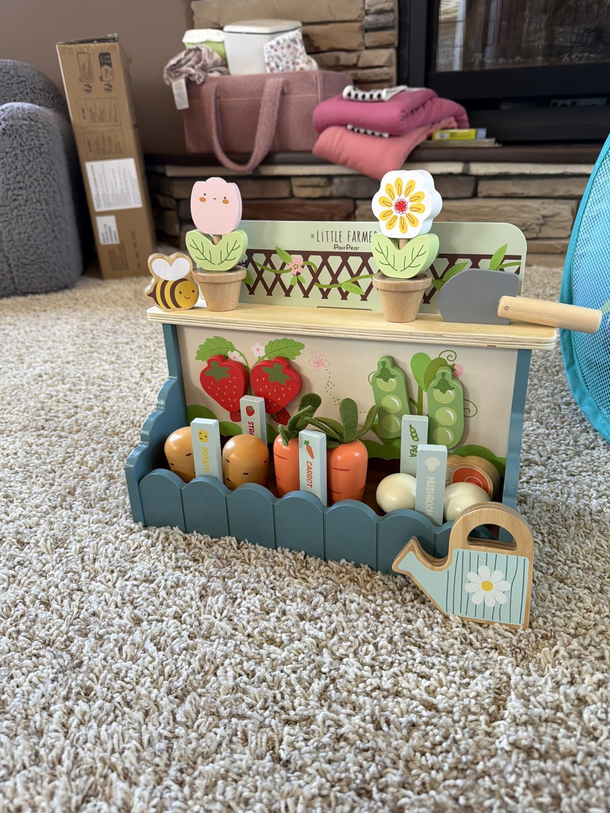 PairPear Grocery Store Pretend Play, Wooden Toys Lemonade Stand for Kids, Natural Style Market Stand Play Food Sets customer photo 1