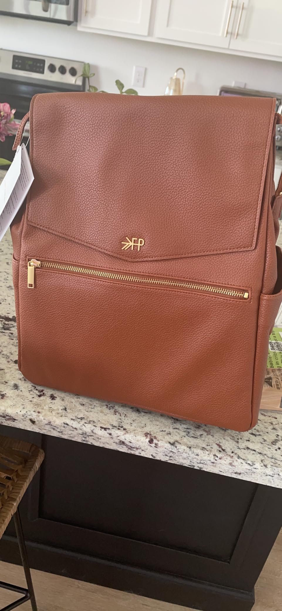 Freshly Picked Classic Diaper Bag II Backpack - Premium Vegan Leather, Large Capacity Baby Bag with Changing Pad, Stylish & Functional for Moms & Dads, Birch customer photo 2