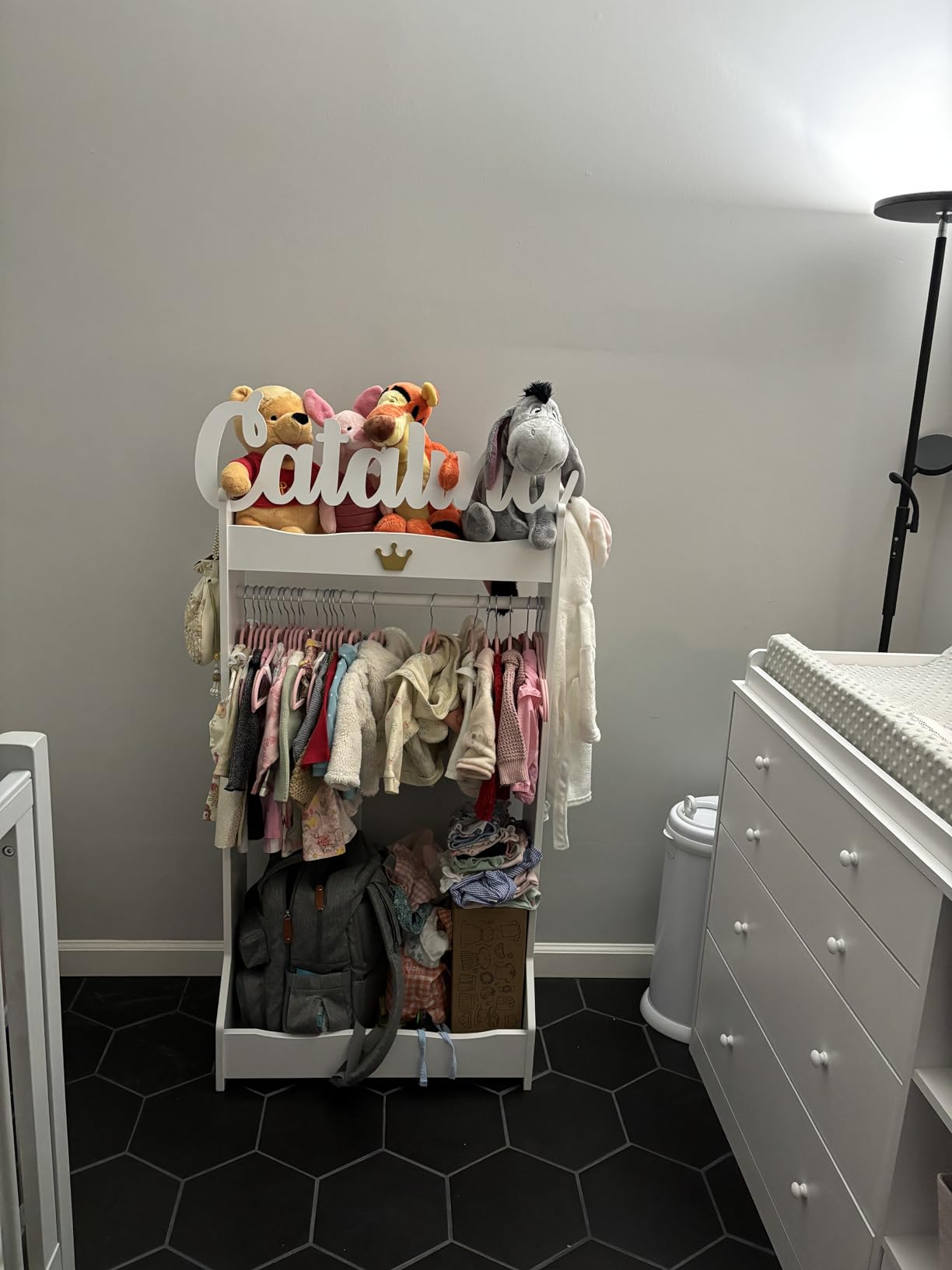 UTEX Kids Dress Up Storage, Kids' Costume Organizer Center, Open Hanging Armoire Closet, Kids Armoire with Rack for Toddler 3 Age+, White customer photo 1