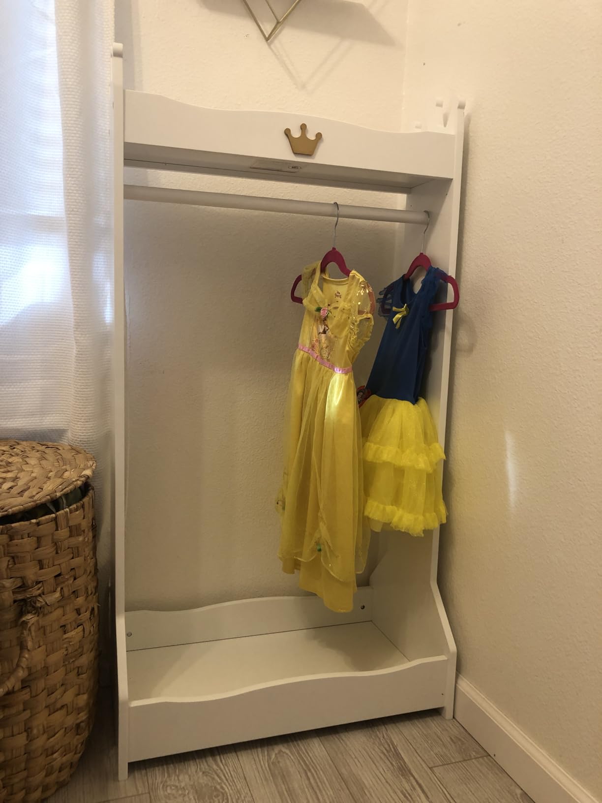 UTEX Kids Dress Up Storage, Kids' Costume Organizer Center, Open Hanging Armoire Closet, Kids Armoire with Rack for Toddler 3 Age+, White customer photo 2