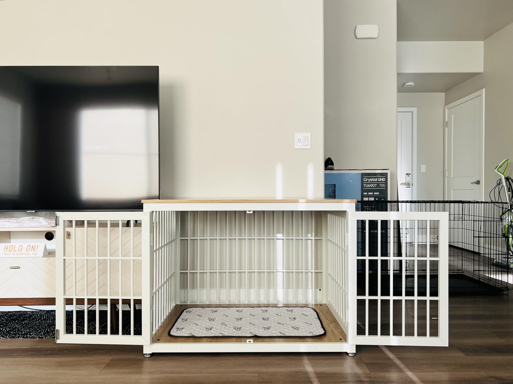 rehomerance 38 Inch Heavy Duty Dog Crate Furniture for Large and Medium Dogs, Decorative Pet House End Table, Wooden Cage Kennel Furniture Indoor, Rustic Brown customer photo 2
