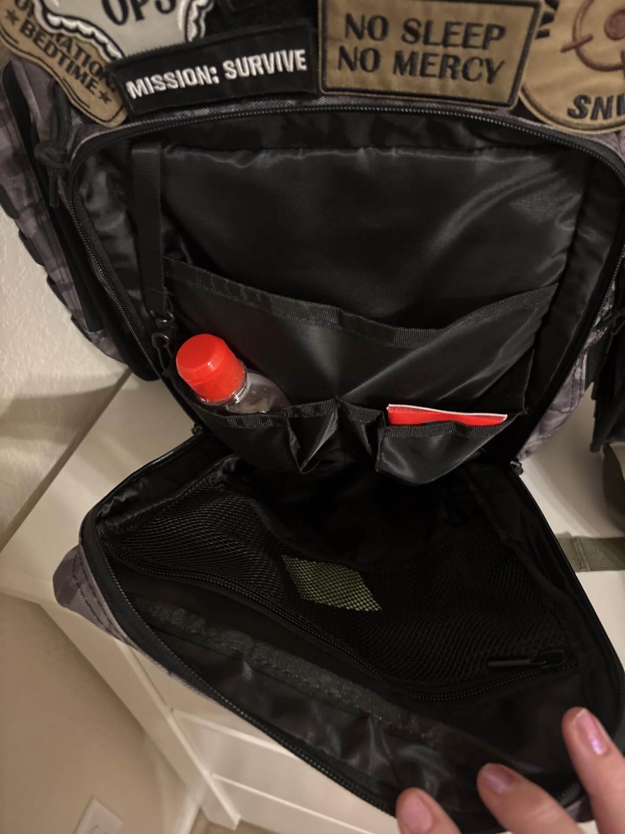 Dinictis Dad Diaper Bag, Mens Diaper Bag Backpack with Diaper Changing Mat, Military Diaper Backpack with Molle Webbing, Waterproof Pouch, Baby Wipes pocket, Insulated Bottle Pockets - Black Camo customer photo 2