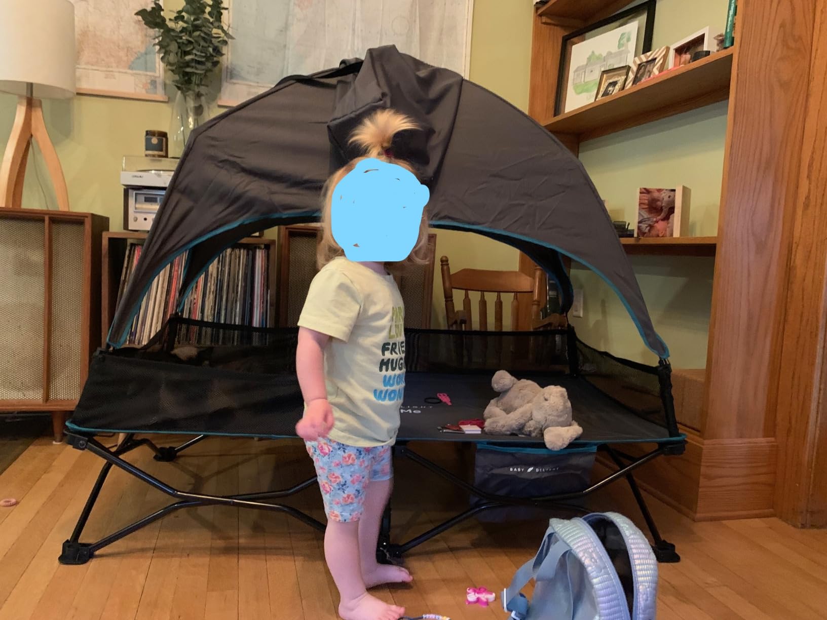 Baby Delight Go with Me Bungalow Deluxe Portable Cot | Toddler Travel Bed | Indoor and Outdoor | Sun Canopy | Grey customer photo 2