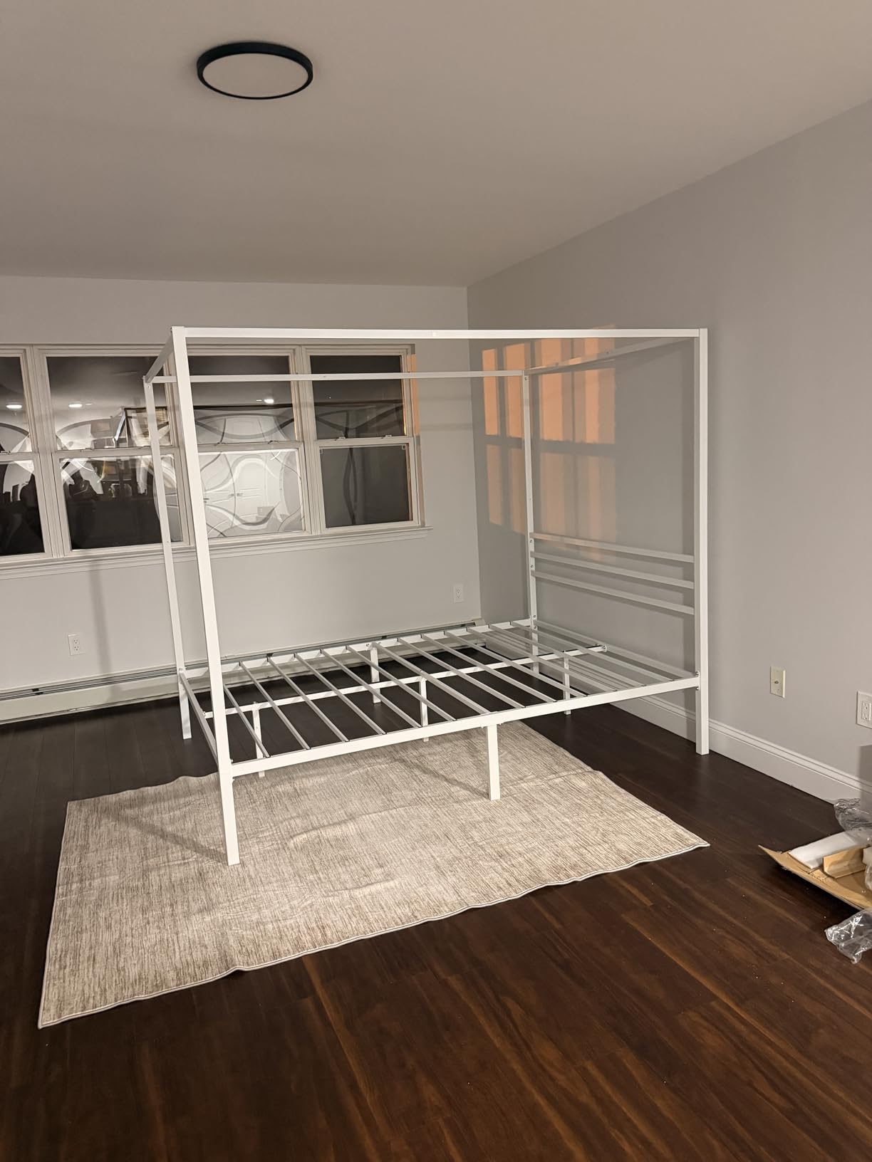 SHA CERLIN Canopy Bed Frame Full Size/Mattress Foundation with Metal Slats Support/No Box Spring Needed/Easy Assembly/White customer photo 1