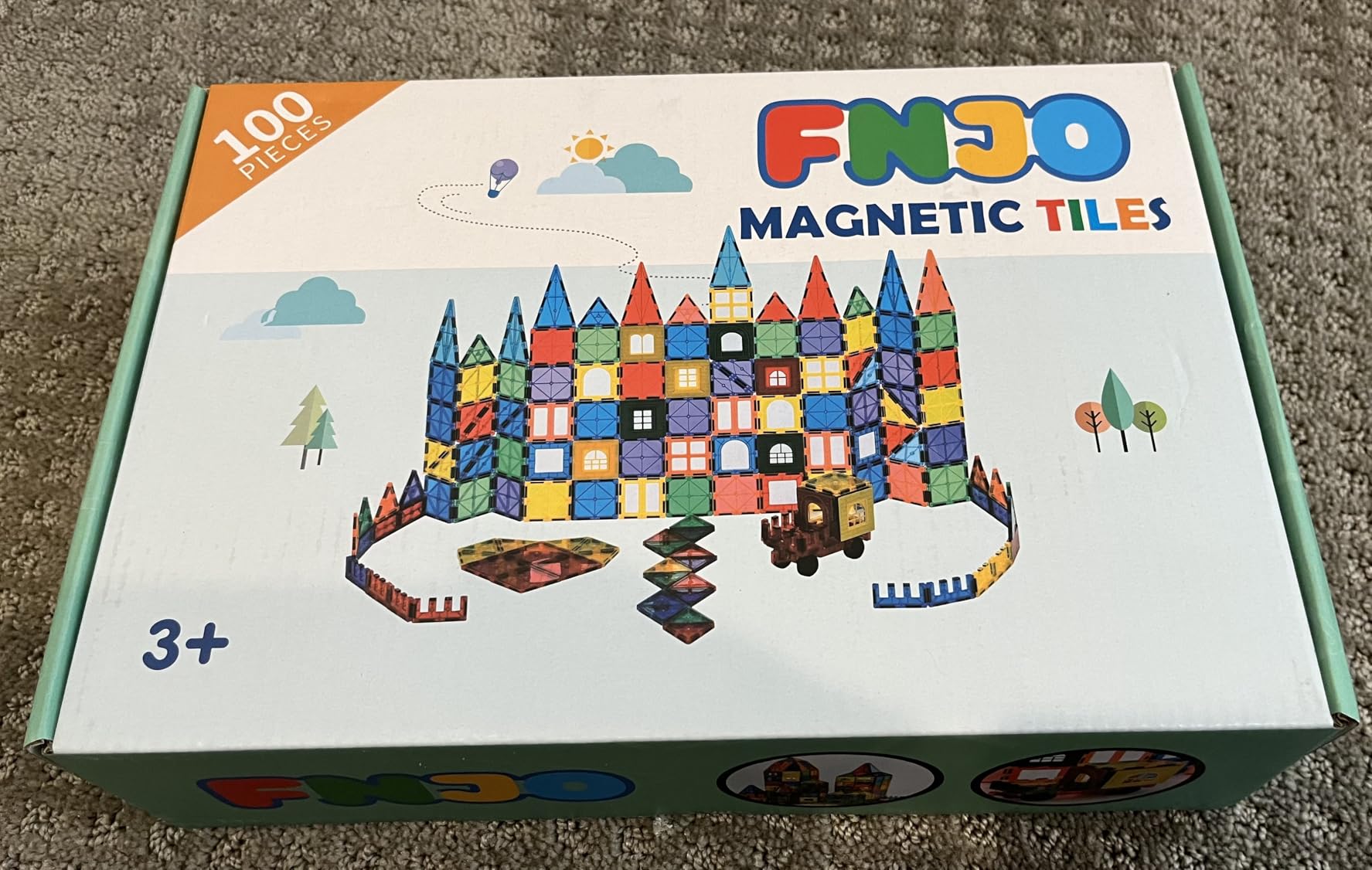 FNJO Magnetic Tiles, 100PCS Building Blocks, STEM Magnets Building Toy Set, Preschool Kindergarten Construction Stacking Toy, School Teacher Supplies, Classroom Must Haves customer photo 2
