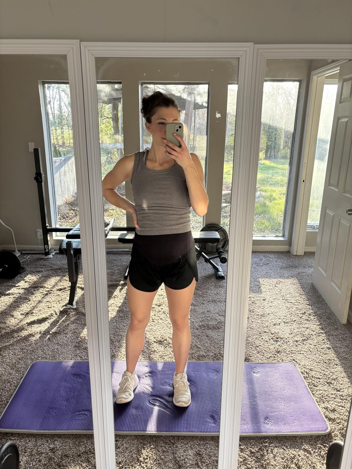 POSHGLAM Women's Maternity Shorts Over Belly Workout Running Casual Summer Pregnancy Shorts customer photo 1
