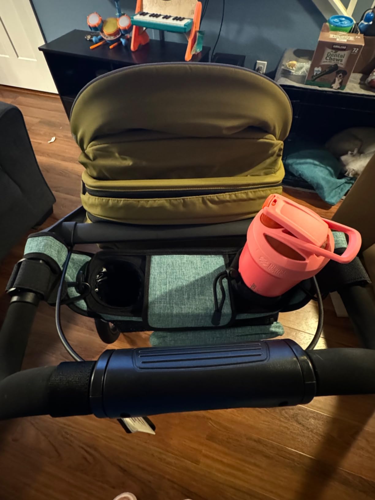 TOPDesign Universal Baby Stroller Organizer, Stroller Caddy with Heightened Insulated Cup Holders & Non-Slip Secure Hooks Accessories, Fits Most Strollers, Machine Washable (Black) customer photo 1