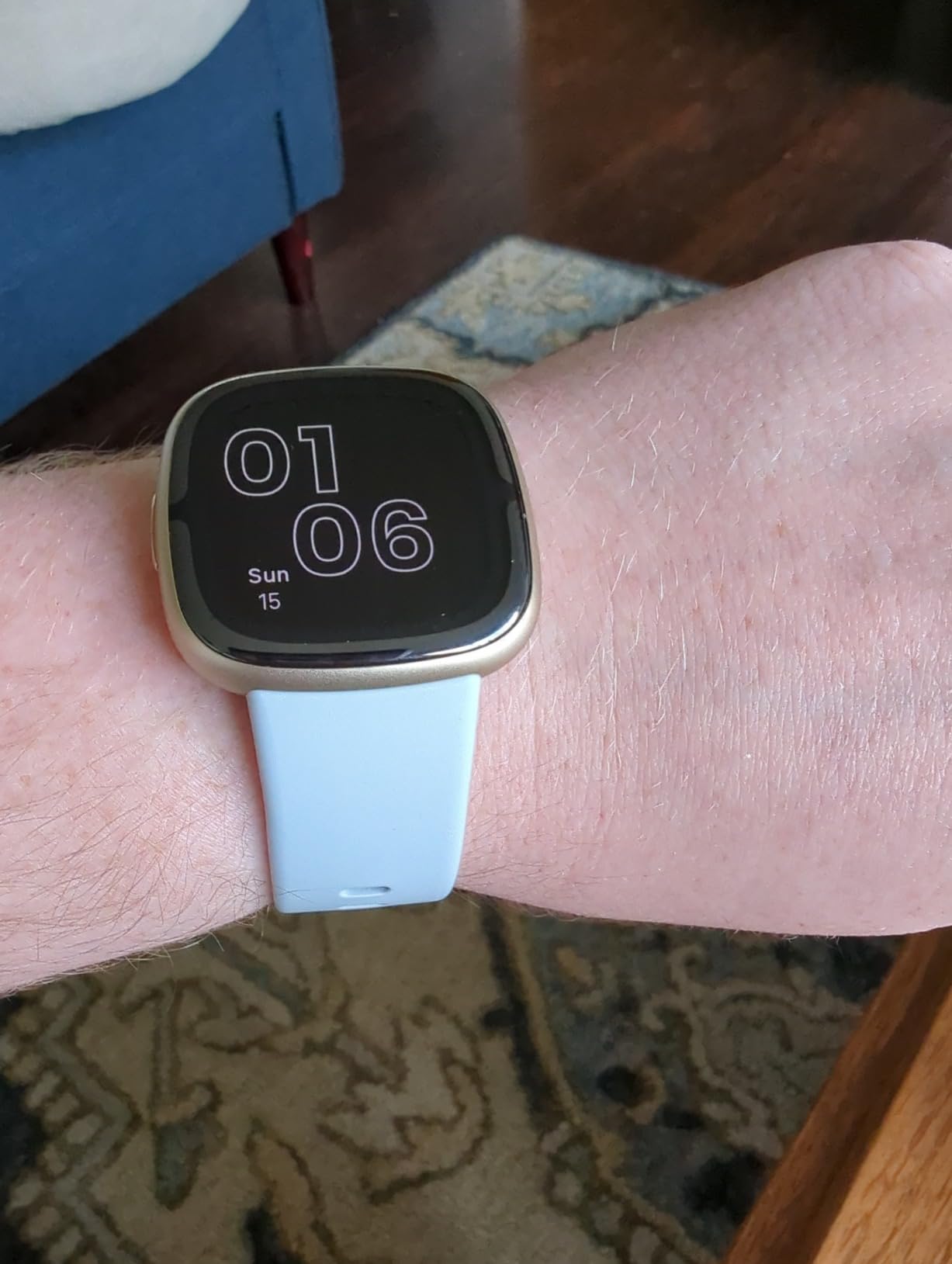 Fitbit Sense 2 Advanced Health and Fitness Smartwatch with Tools to Manage Stress and Sleep, ECG App, SpO2, 24/7 Heart Rate and GPS, Blue Mist/Pale Gold, One Size (S & L Bands Included) customer photo 2