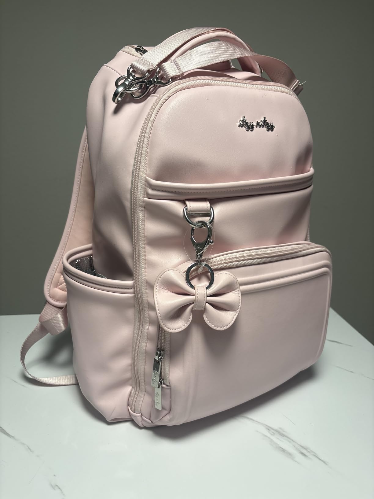 Itzy Ritzy Diaper Bag Backpack - Large Capacity Boss Plus Baby Backpack Diaper Bag Featuring 19 Pockets, Changing Pad, Stroller Clips, and Comfortable Straps (Cognac) customer photo 1