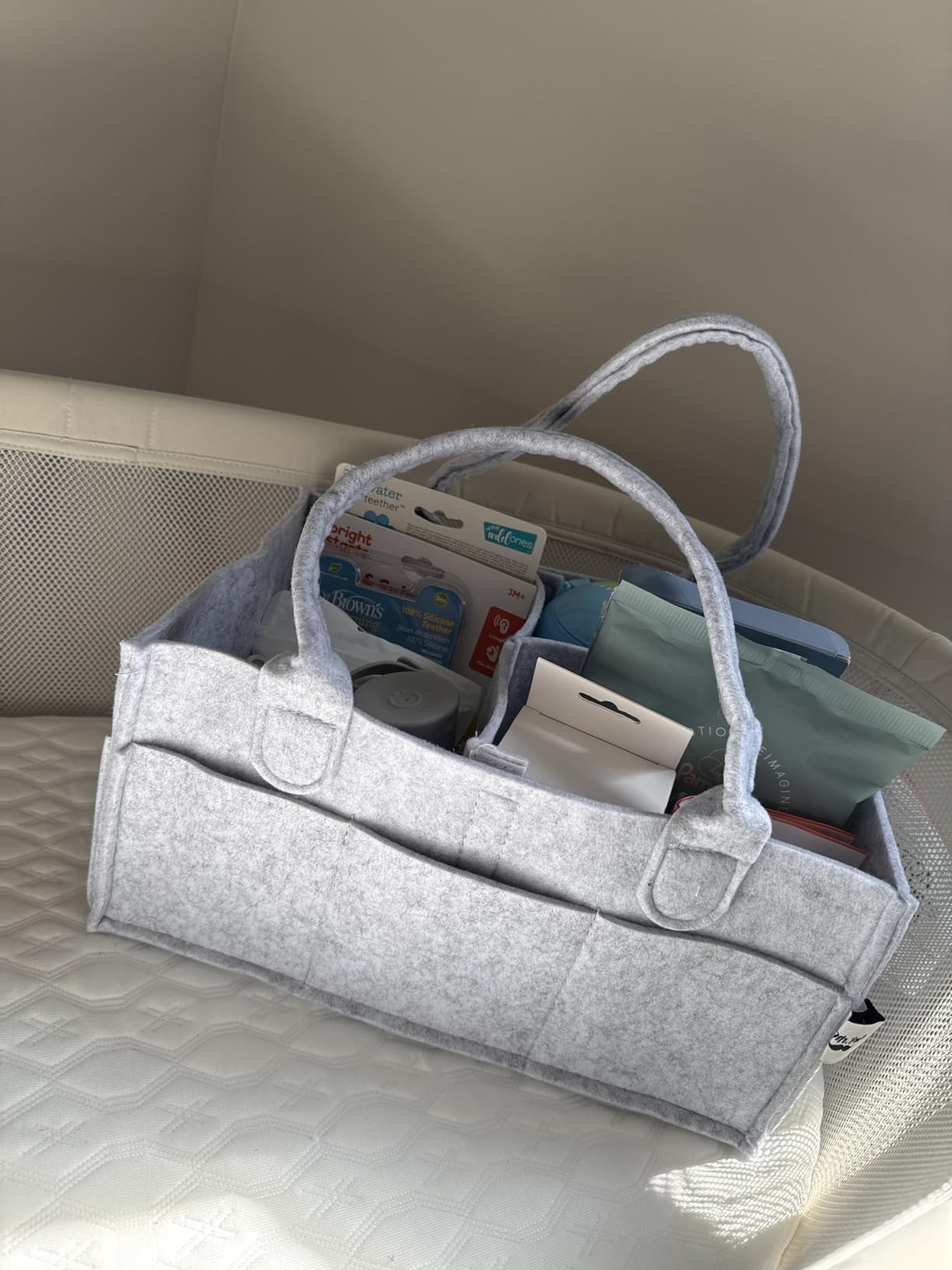 Mr. Pen- Baby Diaper Caddy Organizer, Gray, Medium, Nursery Storage Bin and Car Organizer for Diapers and Baby Wipes customer photo 2