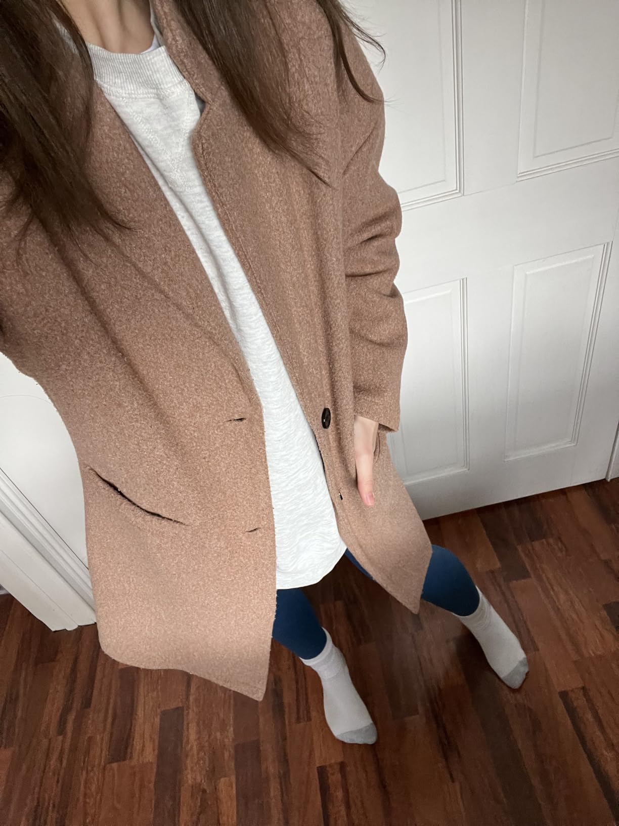 PRETTYGARDEN Women Plaid Shacket Jacket Trendy Fall Casual Button Wool Blend Tartan Trench Coat Winter Clothing with Pockets customer photo 1