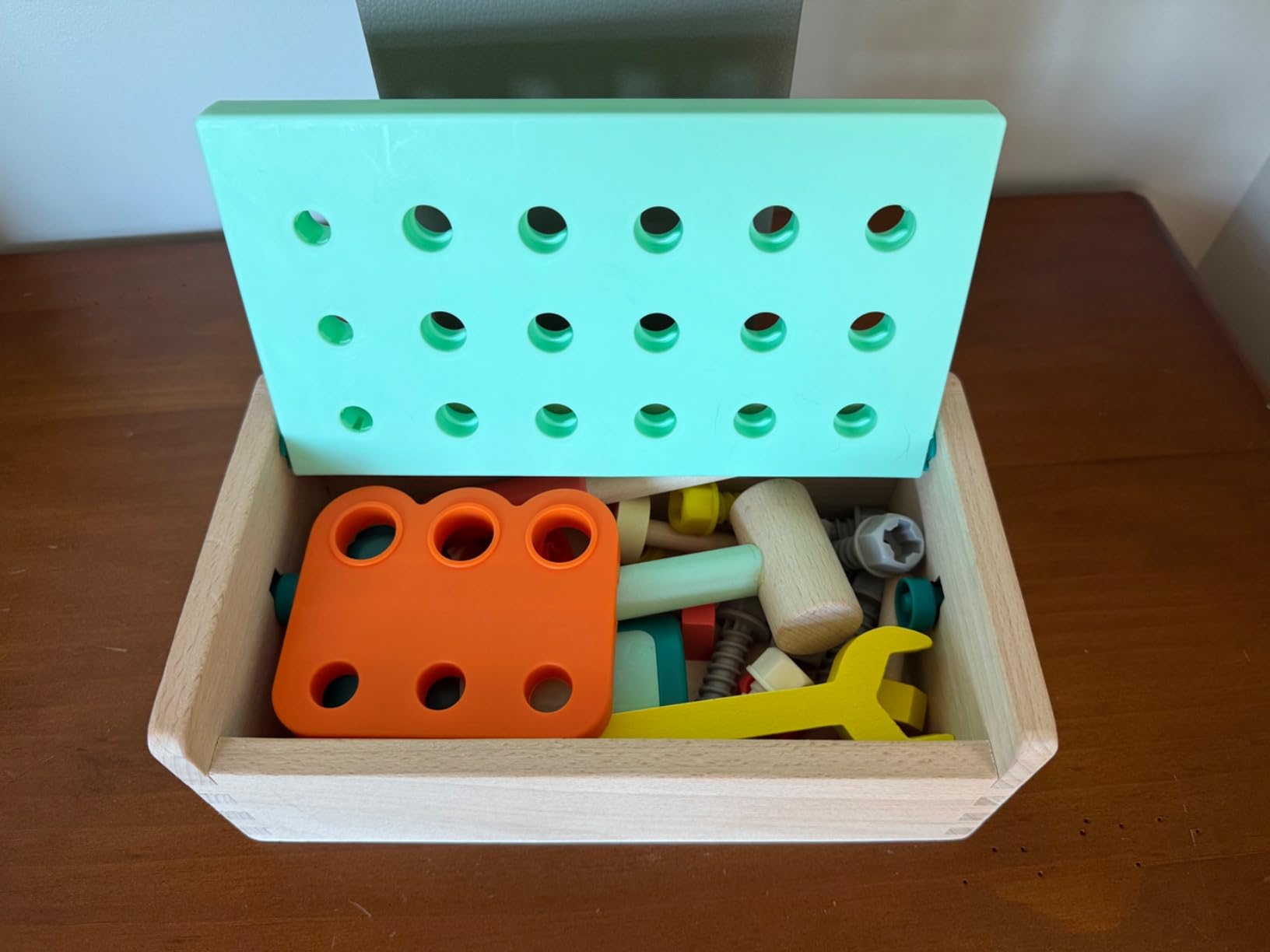 B. toys - Fix 'n' Play Kit - Pretend Play Tool Box - Wooden Toolbox & Accessories (25 Pieces) - Carpenter Set for Kids - Play Set with Drill, Hammer, Screwdriver & More - 3+ Years customer photo 2