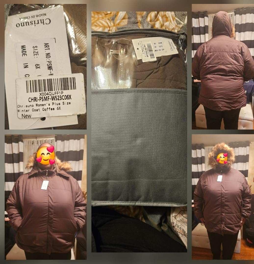 Chrisuno Women's Plus Size Winter Coat Waterproof Long Puffer Jacket Warm Thicken Parka with Removable Fur Hood customer photo 1