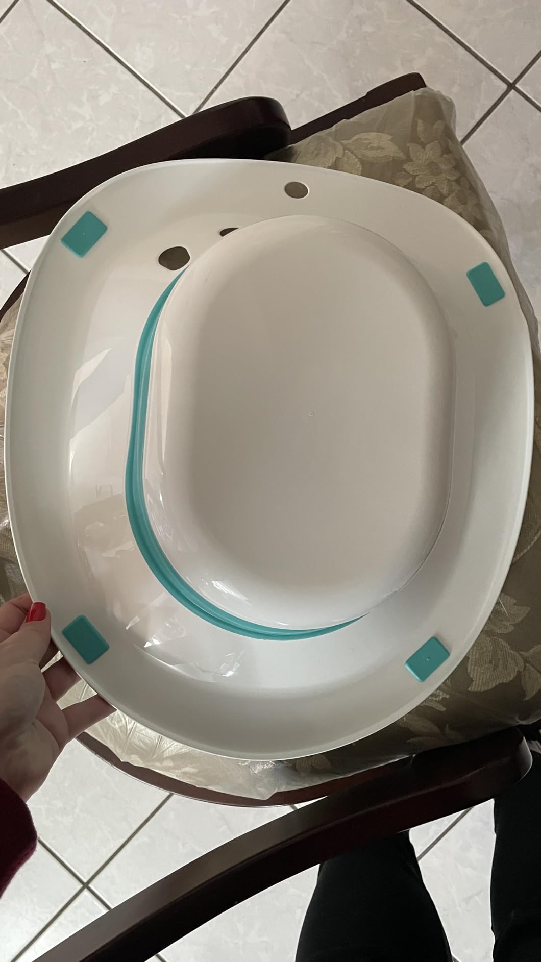 Sitz Bath for Toilet Seat with Hand Massage Flusher - Foldable Sitz Bath for Hemorrhoids and Postpartum Care, Designed for Perineum Soaking, Hemorrhoid, and Anal Inflammation Treatment customer photo 1