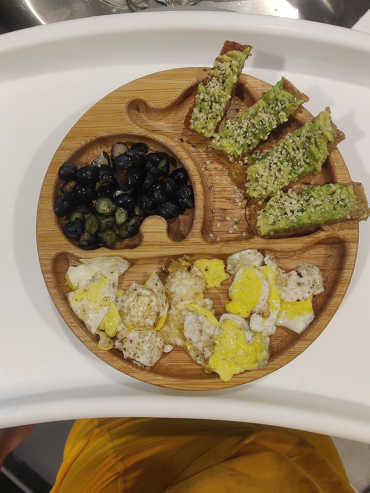 let's make Suction Plates for Baby & Toddler, Bamboo Divided Platter Feeding Dishes with Silicone Fork & Spoon, All-Natural Baby Food Plate Stays for Baby-Led Weaning, Non-Slip Design customer photo 1