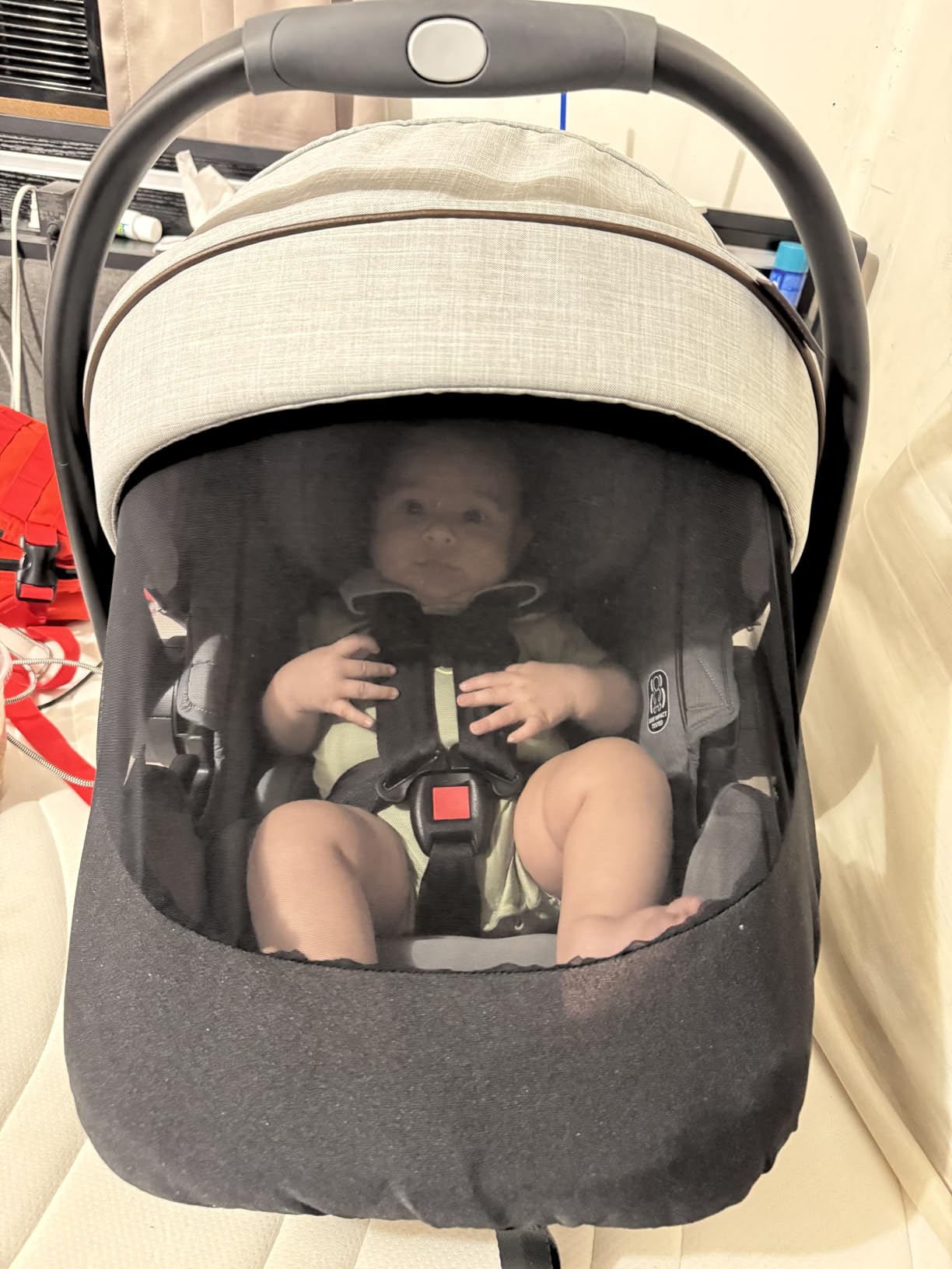 Graco Premier SnugRide SnugFit XT Infant Car Seat, Anti Rebound Bar for Extra Safety, SnugLock Easy Install, Privacy Drape, Storage Pocket, Baby Car Seat, Midtown customer photo 1