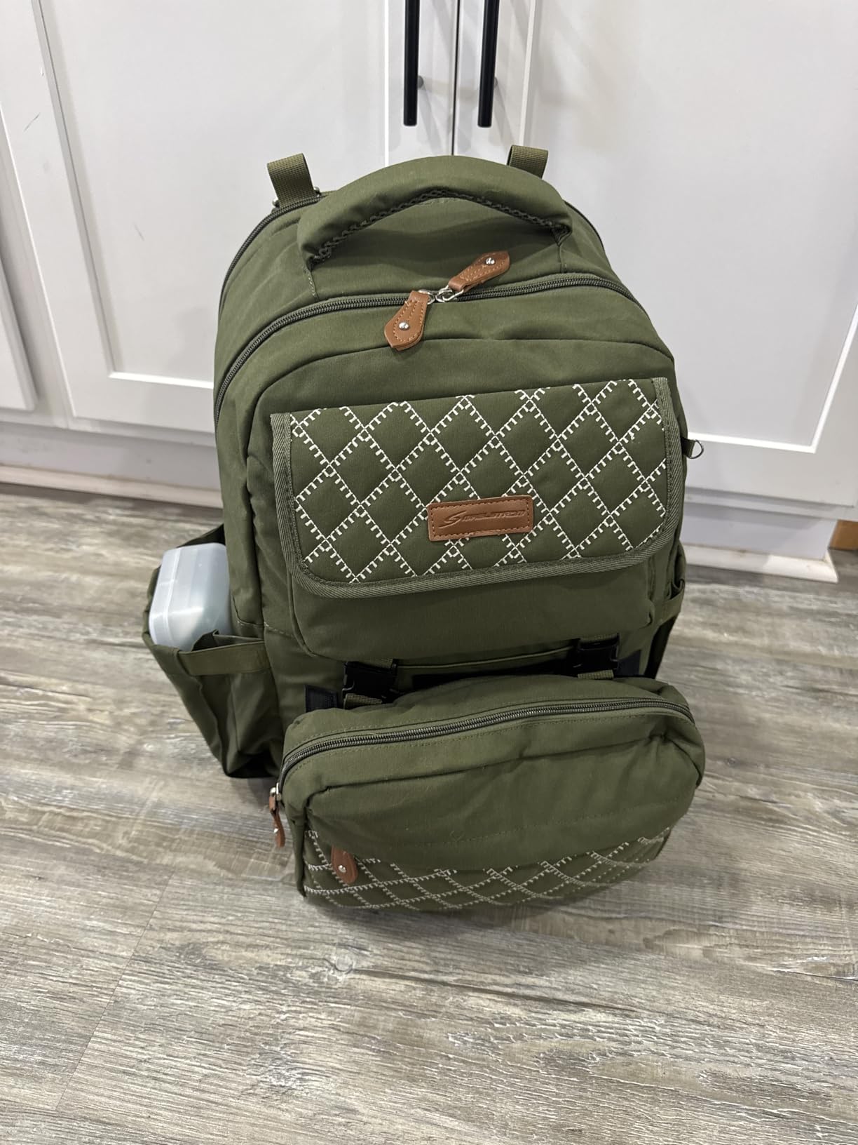 Large Diaper Bag,29L-45L Expandable Diaper Bag Backpack for 2 Kids/Twins Baby Stuff, with Removable Cross Body Bottle Bag for Mom/Dad, Stylish Baby Bag Gift for Boys/Girls - Army Green customer photo 1