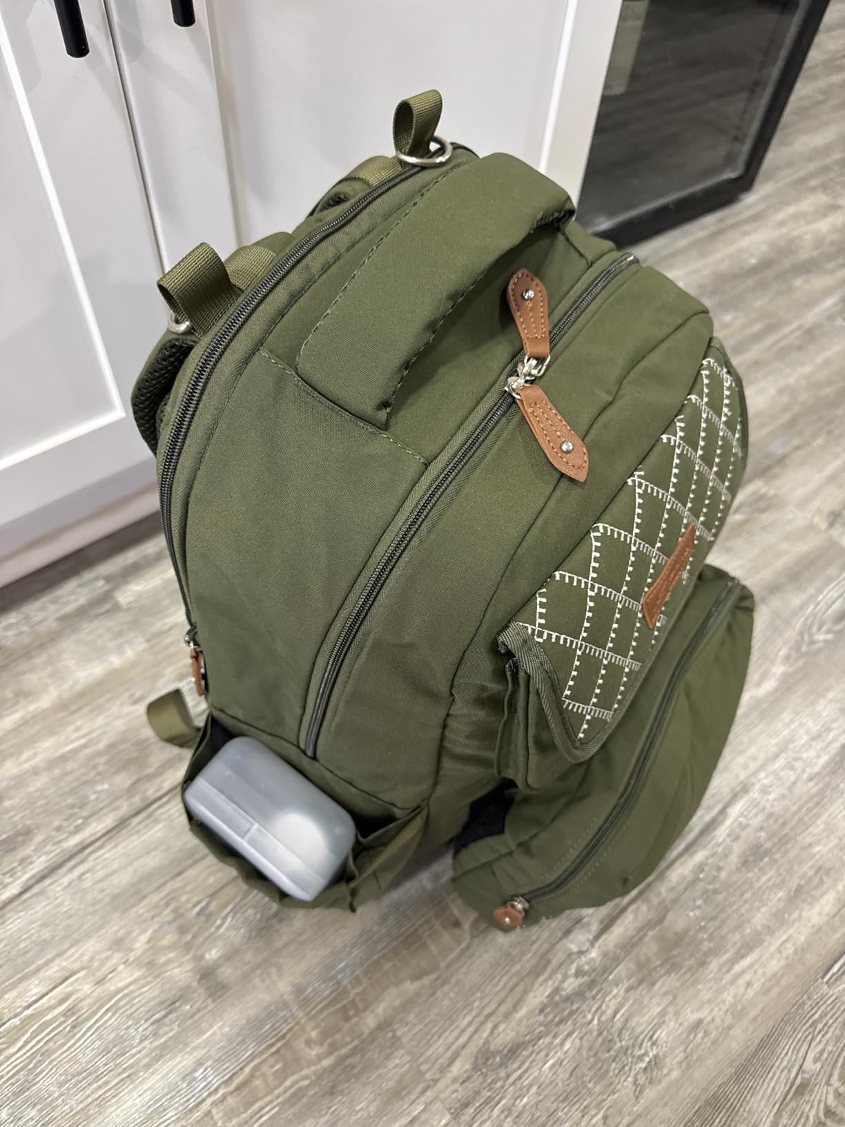 Large Diaper Bag,29L-45L Expandable Diaper Bag Backpack for 2 Kids/Twins Baby Stuff, with Removable Cross Body Bottle Bag for Mom/Dad, Stylish Baby Bag Gift for Boys/Girls - Army Green customer photo 2