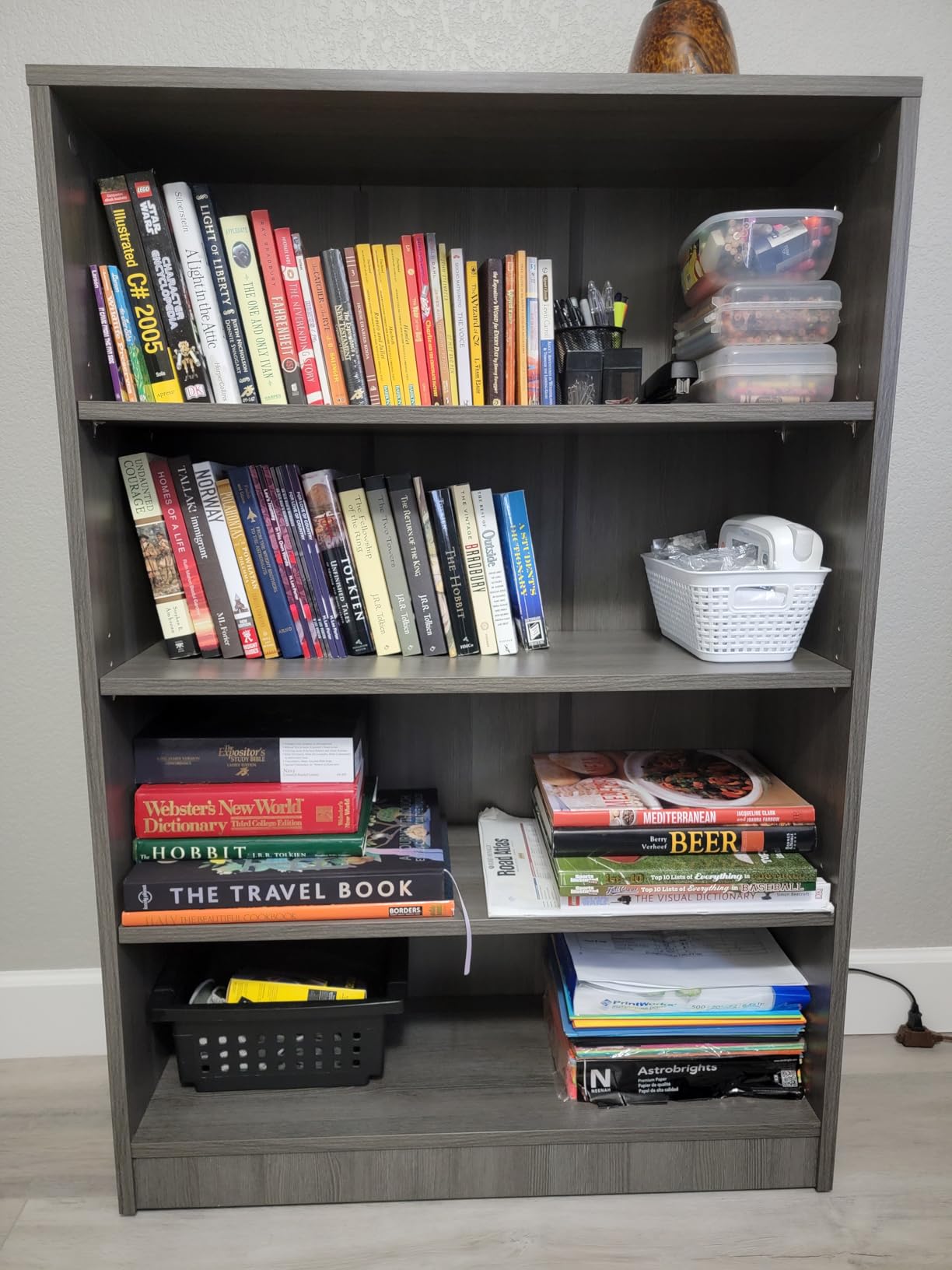 Farini Mahogany Bookshelf for Bedroom 5 Shelf Office Bookcase 60 Inches Tall Modern Wood Bookshelf for Living Room 5 Tier Wide Manga Bookshelves Library Bookcase customer photo 2