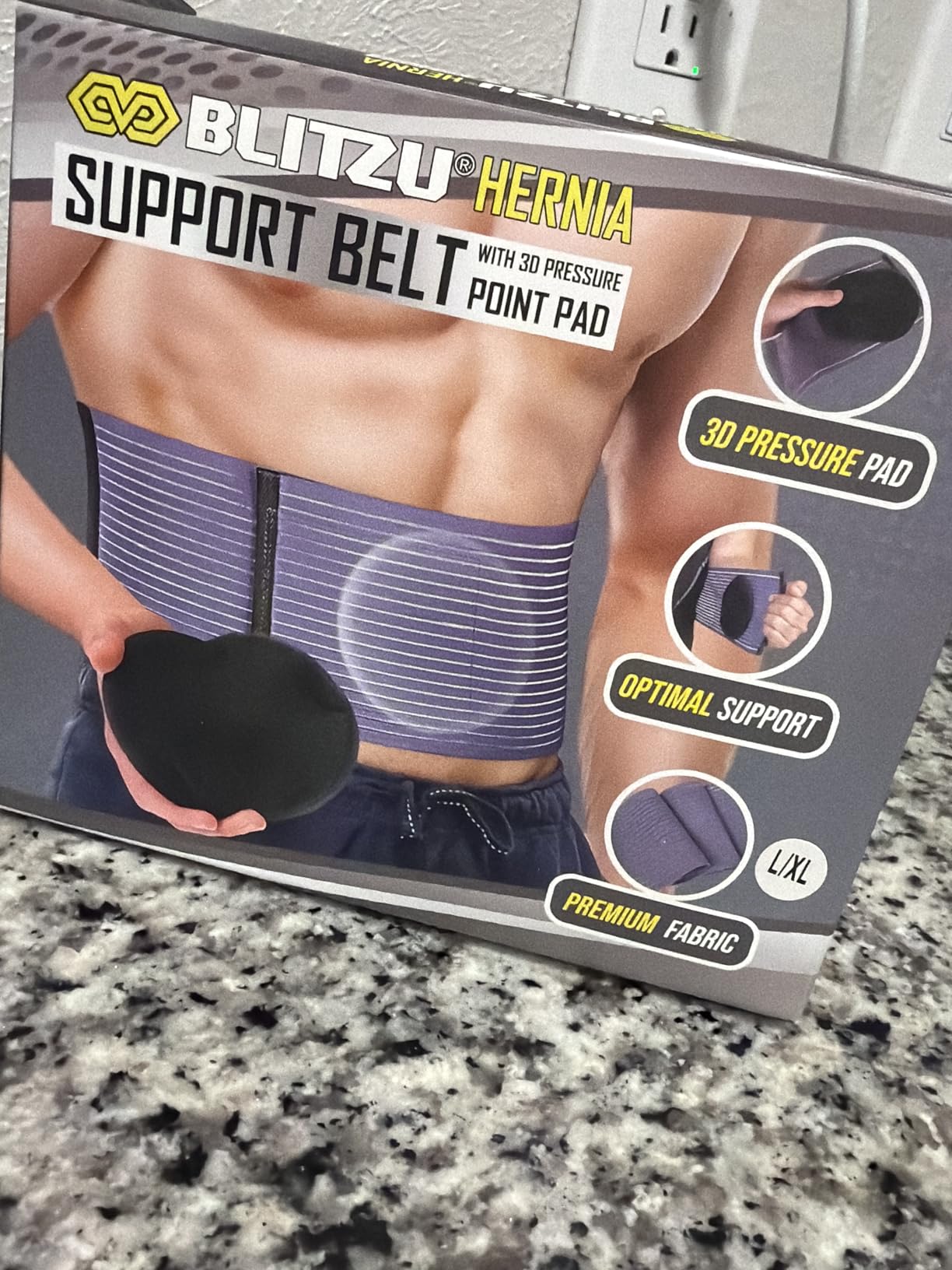 BLITZU Umbilical Hernia Belt for Men & Women, Abdominal Binder Adjustable Truss Support with 2 Compression Pads for Naval, Ventral, Incisional, Epigastric, Belly Button Hernias, Pre Post Surgery L-XL customer photo 2